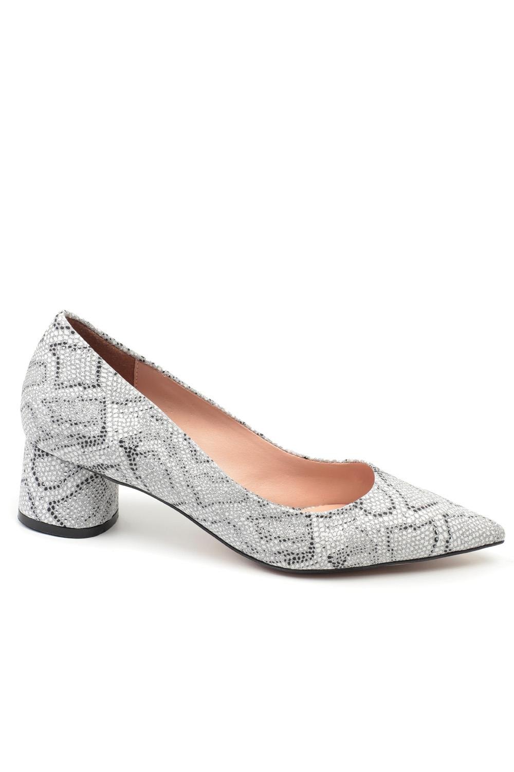 Capone Tina Mid Heel Women Silver Shoes