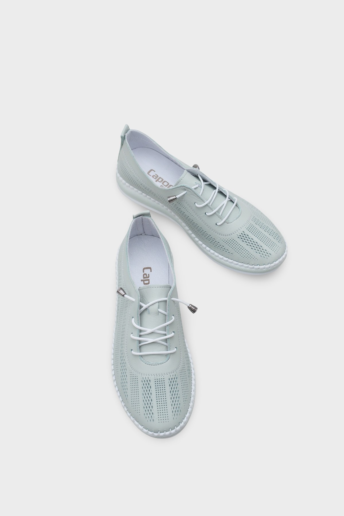 Capone Torrie Genuine Leather Soft Comfort Sole Women Sea Green Ballet Flat