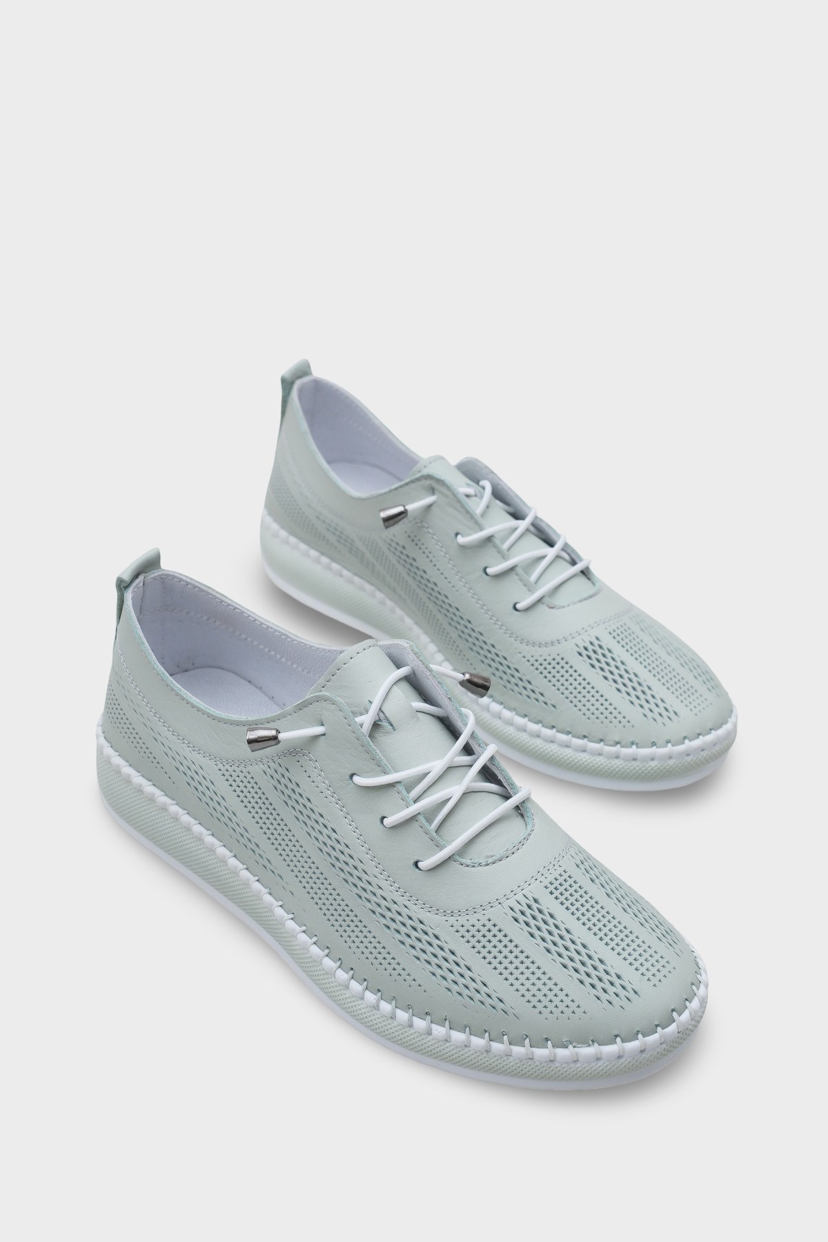 Capone Torrie Genuine Leather Soft Comfort Sole Women Sea Green Ballet Flat