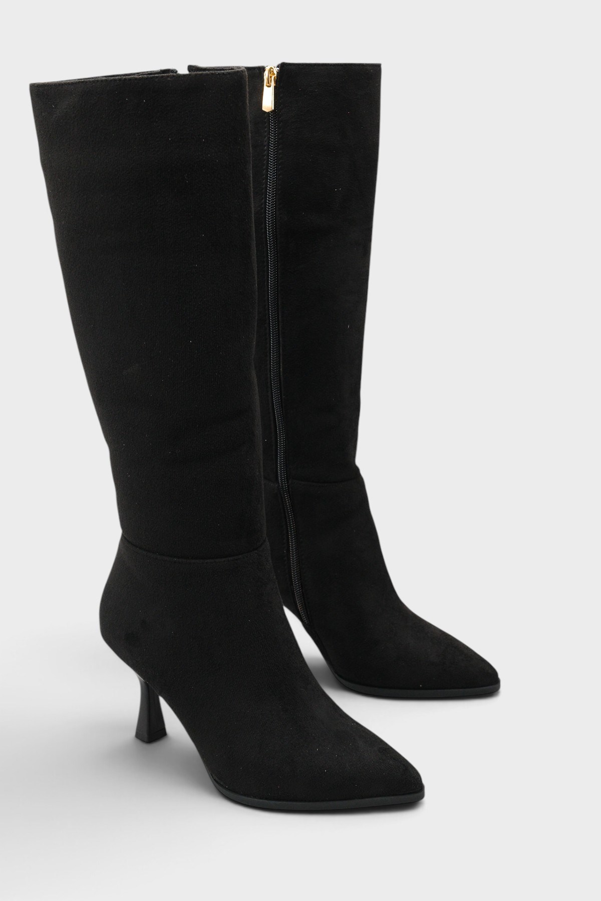 Capone Tracy Pointed Toe Side Zip Elegant Women Sued Black Boot