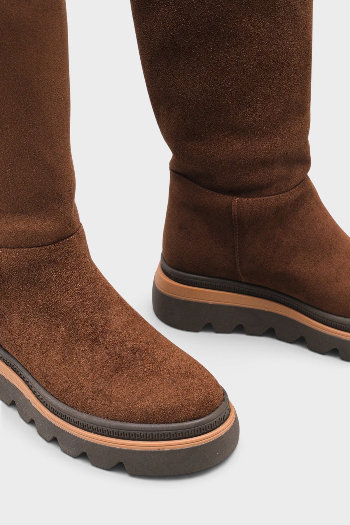 Capone Tracy Suede Look Faux Fur Round Toe Women Sued Brown Boot