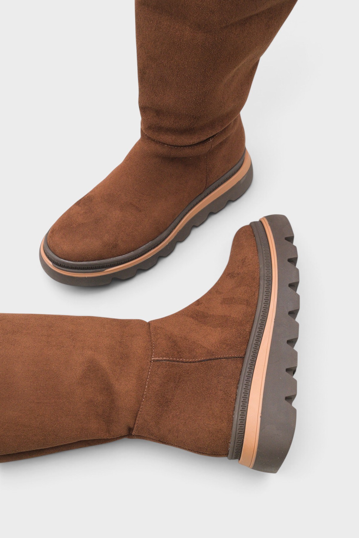 Capone Tracy Suede Look Faux Fur Round Toe Women Sued Brown Boot