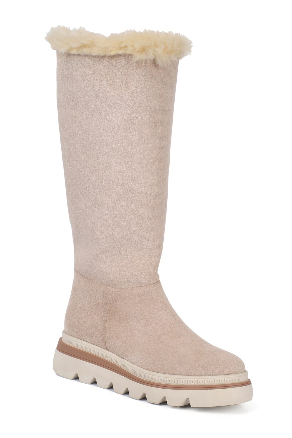 Capone Tracy Suede Look Faux Fur Round Toe Women Sued Mink Boot