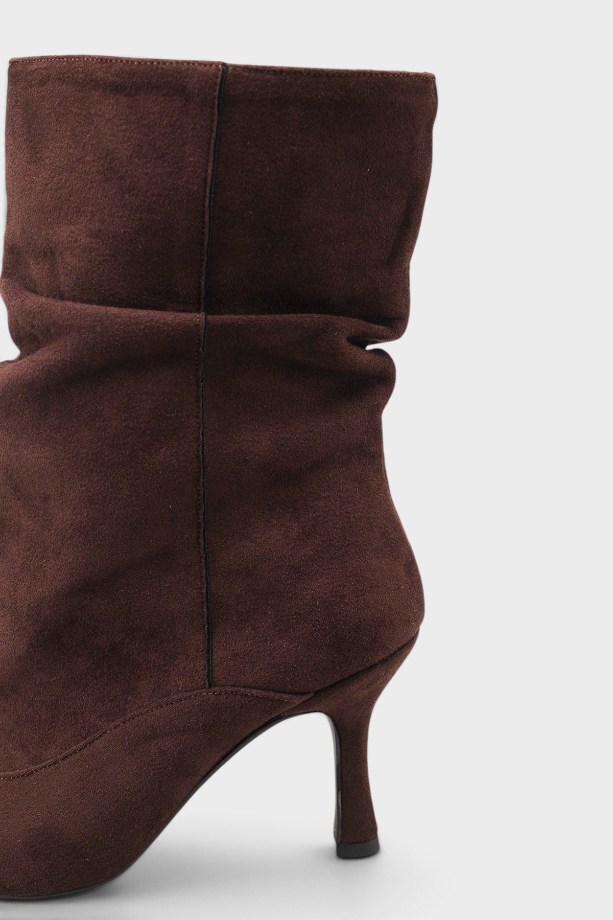 Capone Trixi Pointed Toe Suede Look Women Sued Brown Ankle Boot