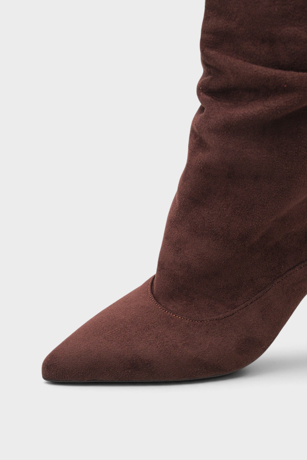 Capone Trixi Pointed Toe Suede Look Women Sued Brown Ankle Boot
