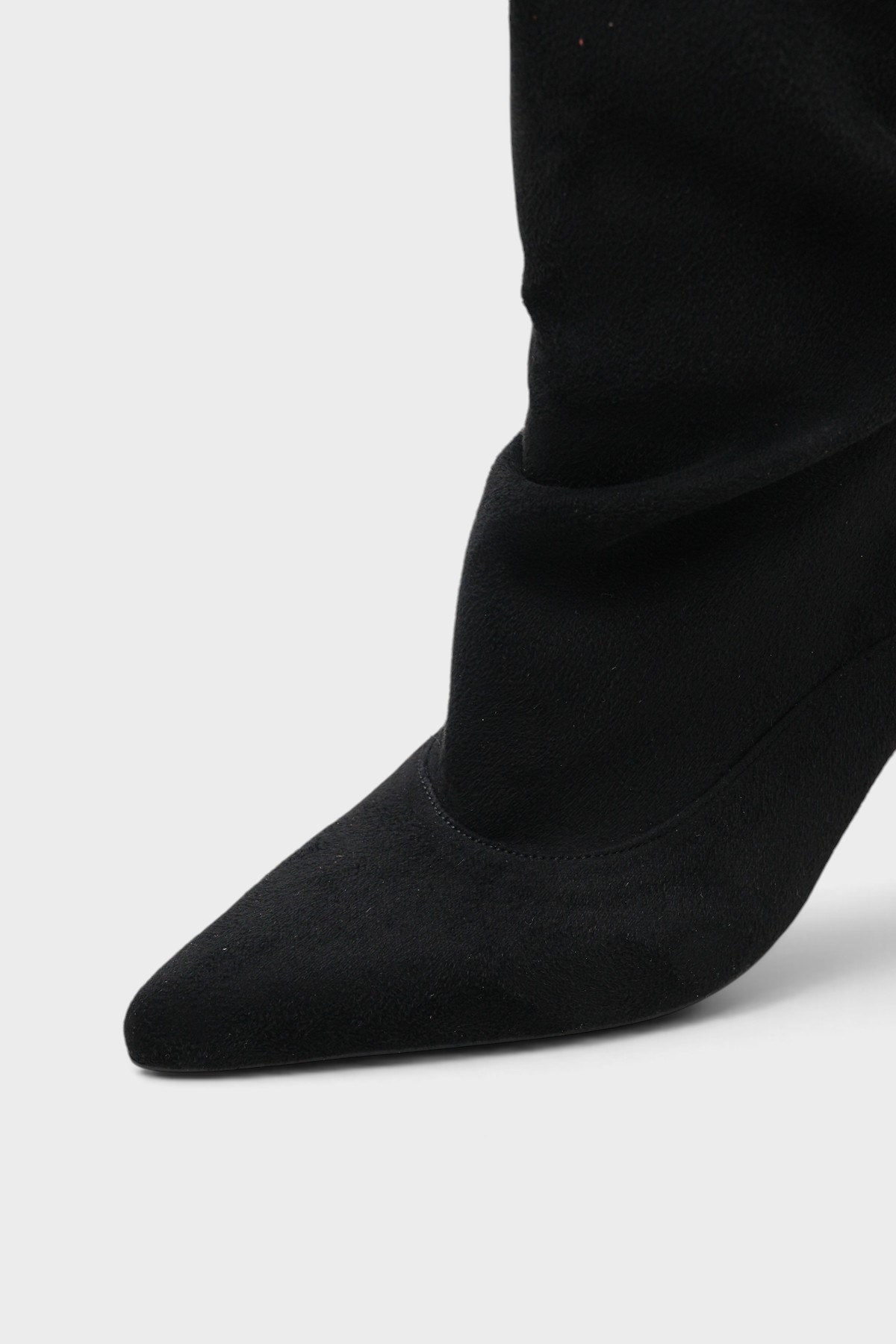 Capone Trixi Pointed Toe Suede Look Women Sued Black Ankle Boot
