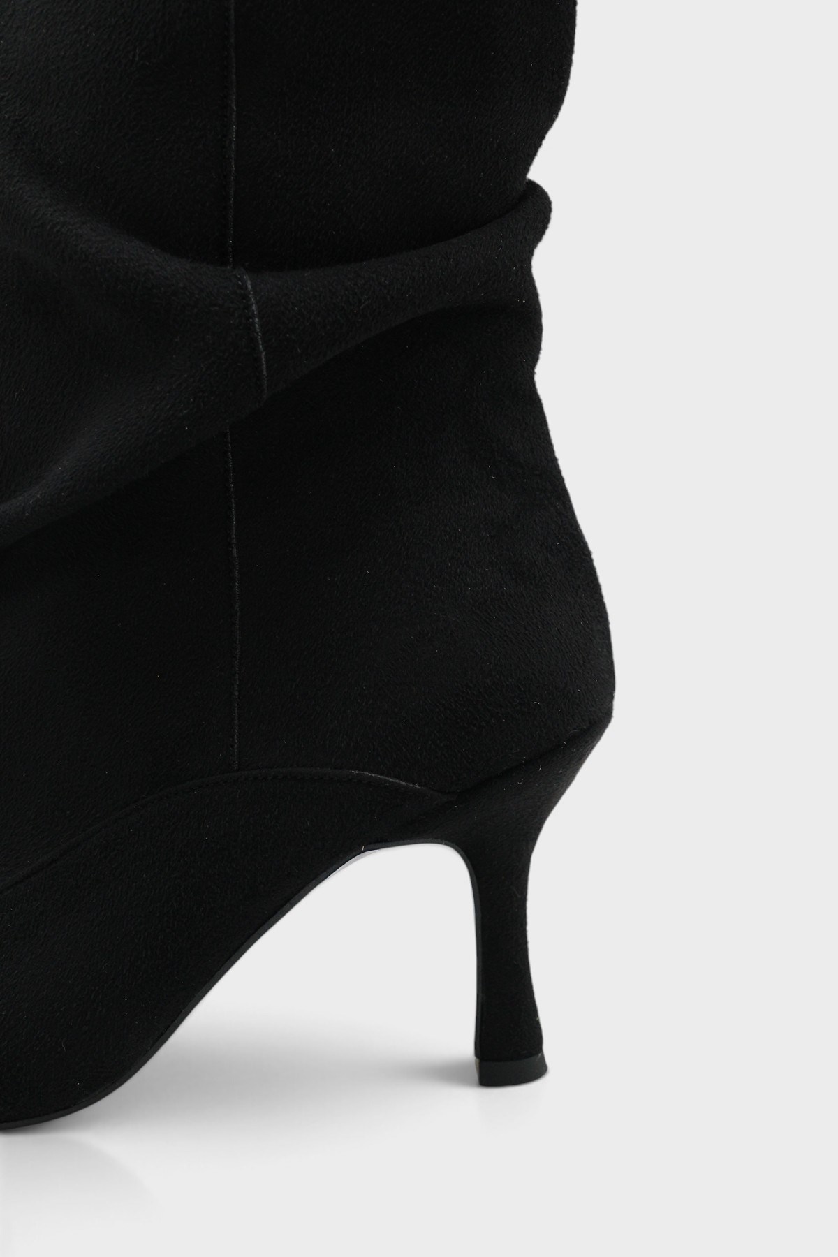 Capone Trixi Pointed Toe Suede Look Women Sued Black Ankle Boot