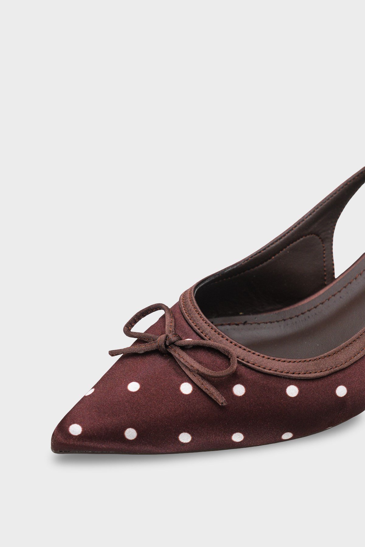 Capone Valencia Pointed Toe Open Back Mid Heel Women Brown Shoe
