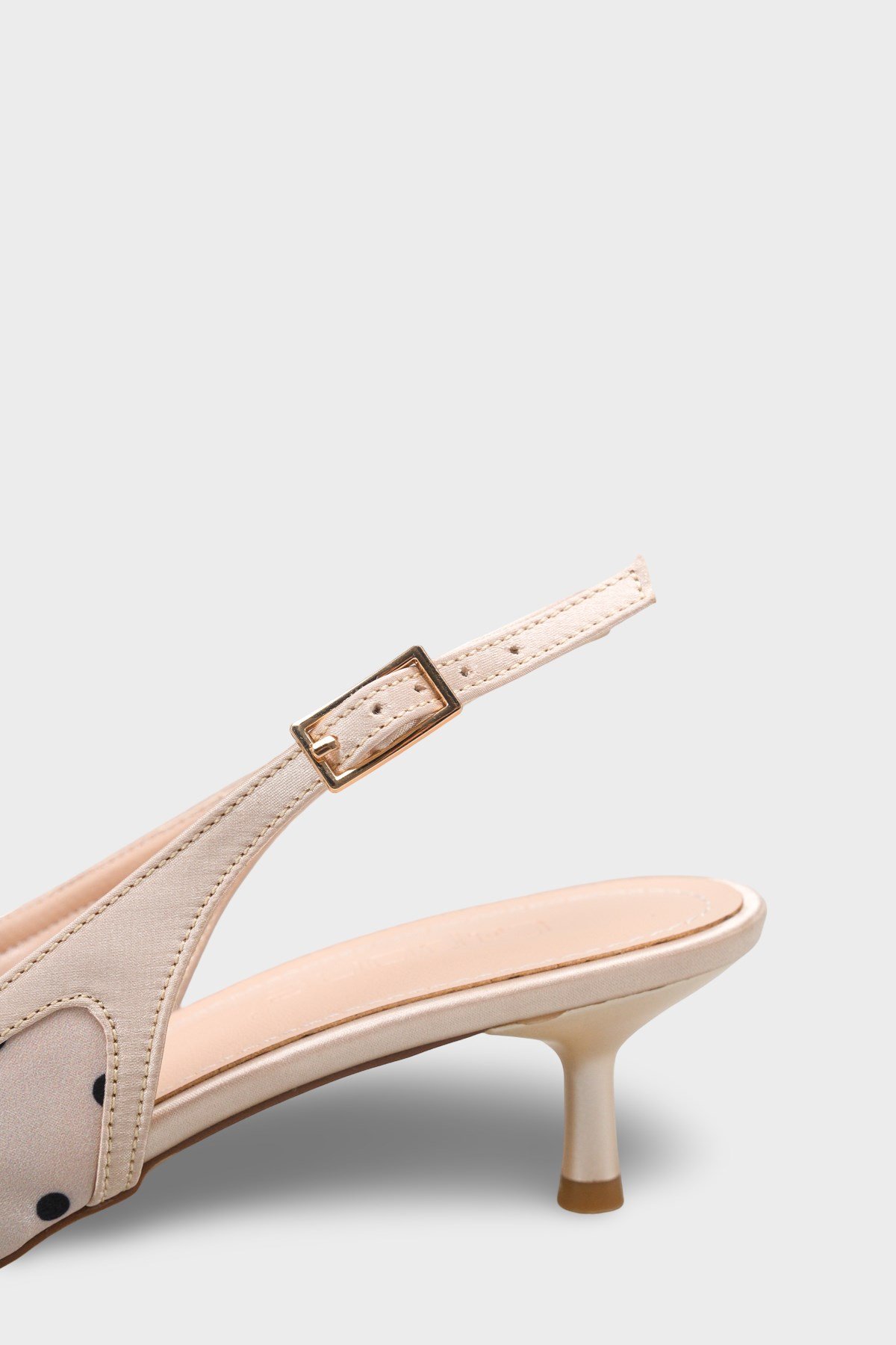 Capone Valencia Pointed Toe Open Back Mid Heel Women Beige Shoe