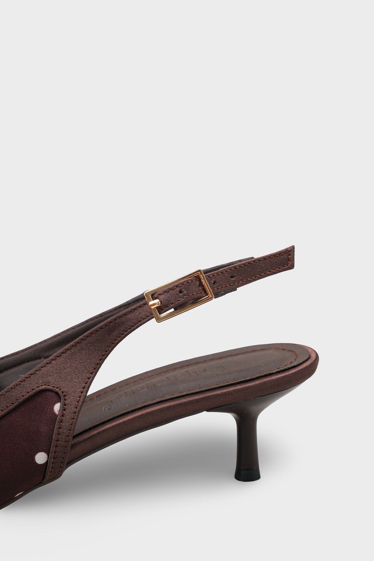 Capone Valencia Pointed Toe Open Back Mid Heel Women Brown Shoe