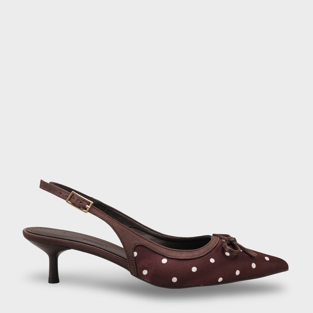 Capone Valencia Pointed Toe Open Back Mid Heel Women Brown Shoe