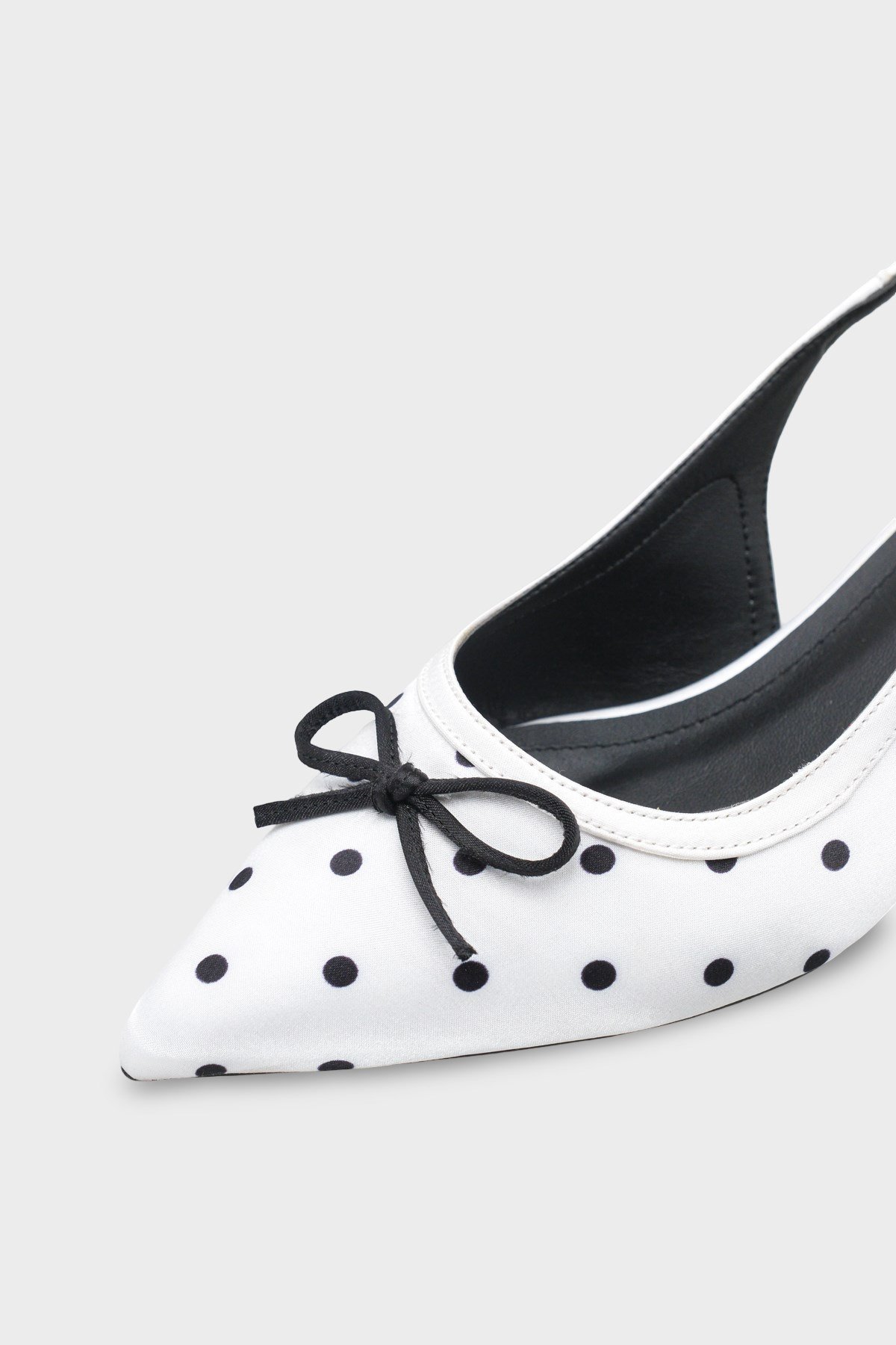 Capone Valencia Pointed Toe Open Back Mid Heel Women White Shoe