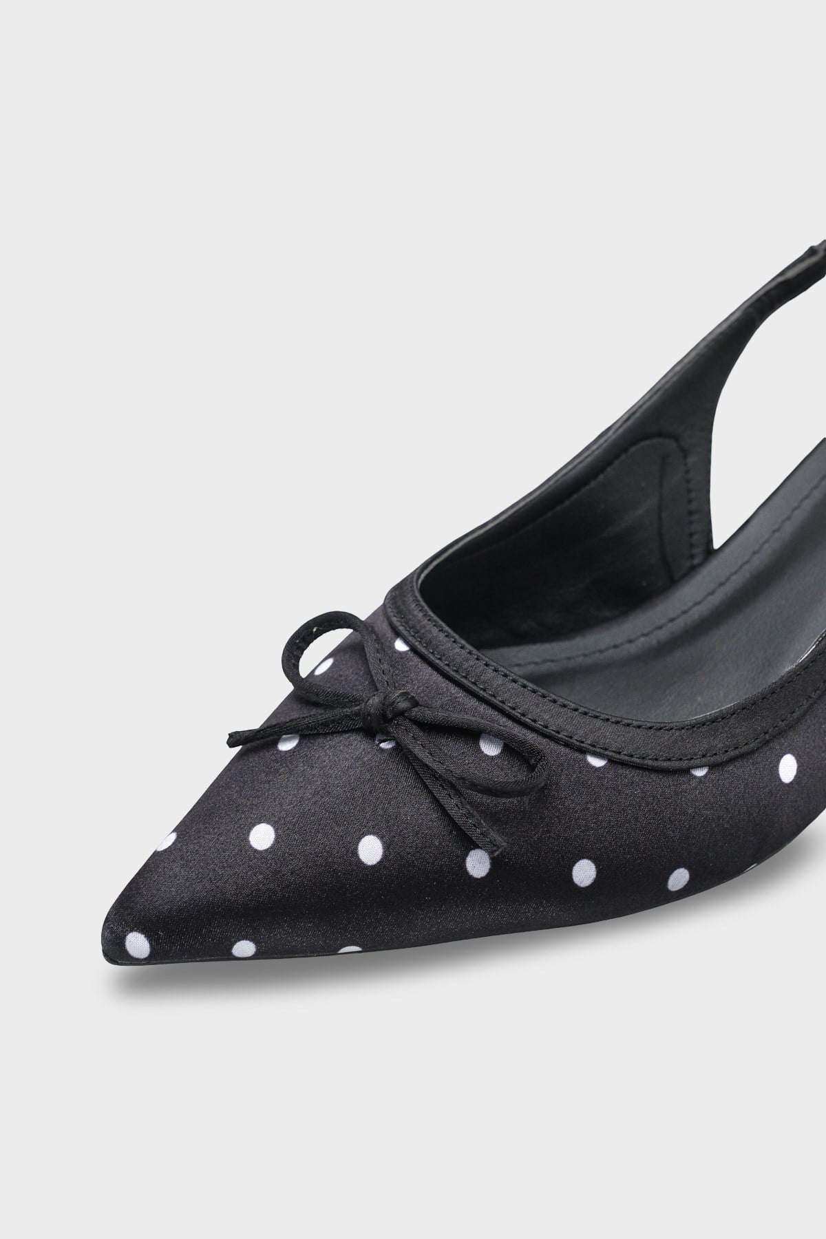 Capone Valencia Pointed Toe Open Back Mid Heel Women Black Shoe