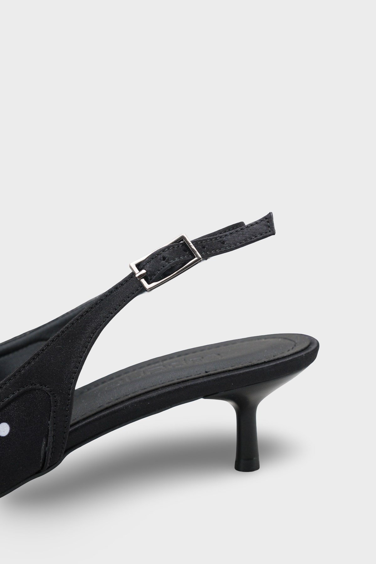 Capone Valencia Pointed Toe Open Back Mid Heel Women Black Shoe