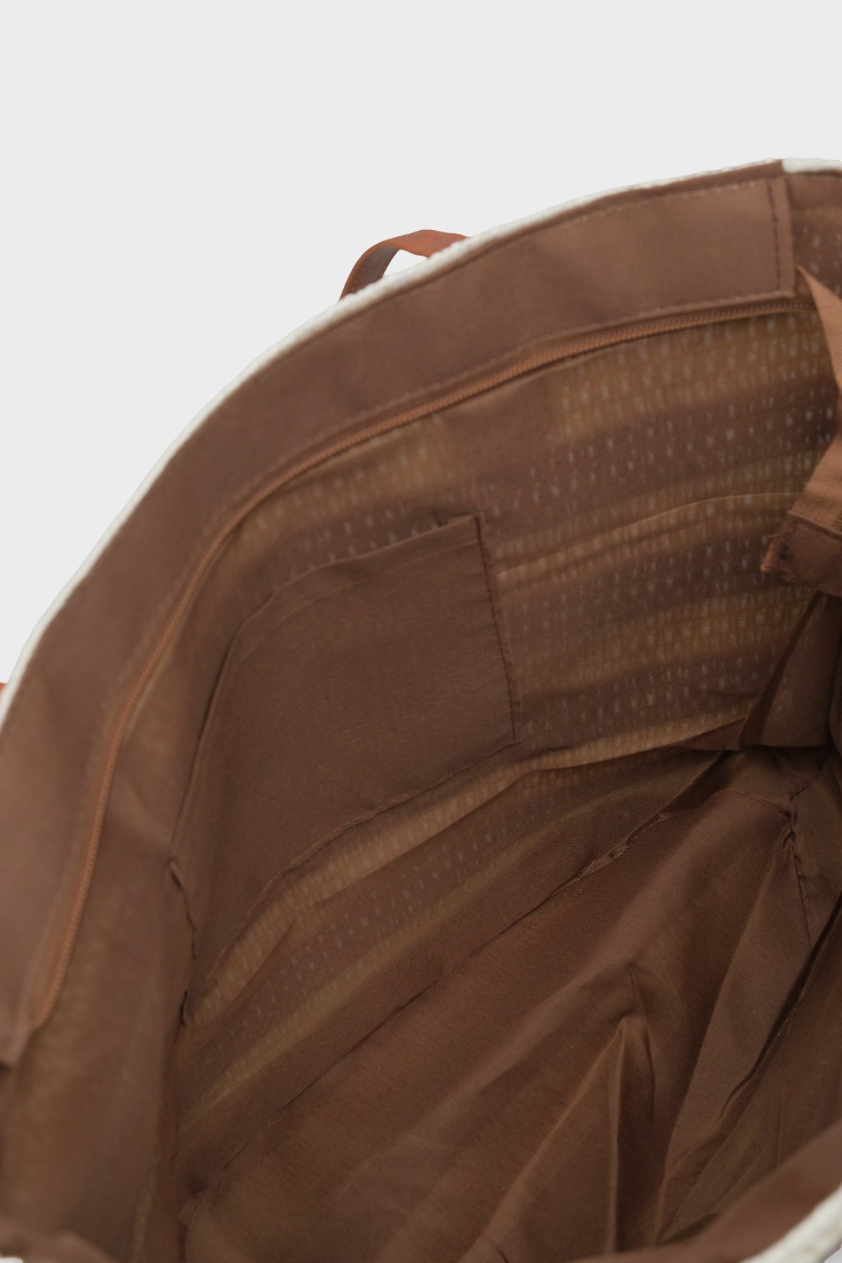 Capone Valencia Raffia Look Striped Women Dark Brown Tote Bag