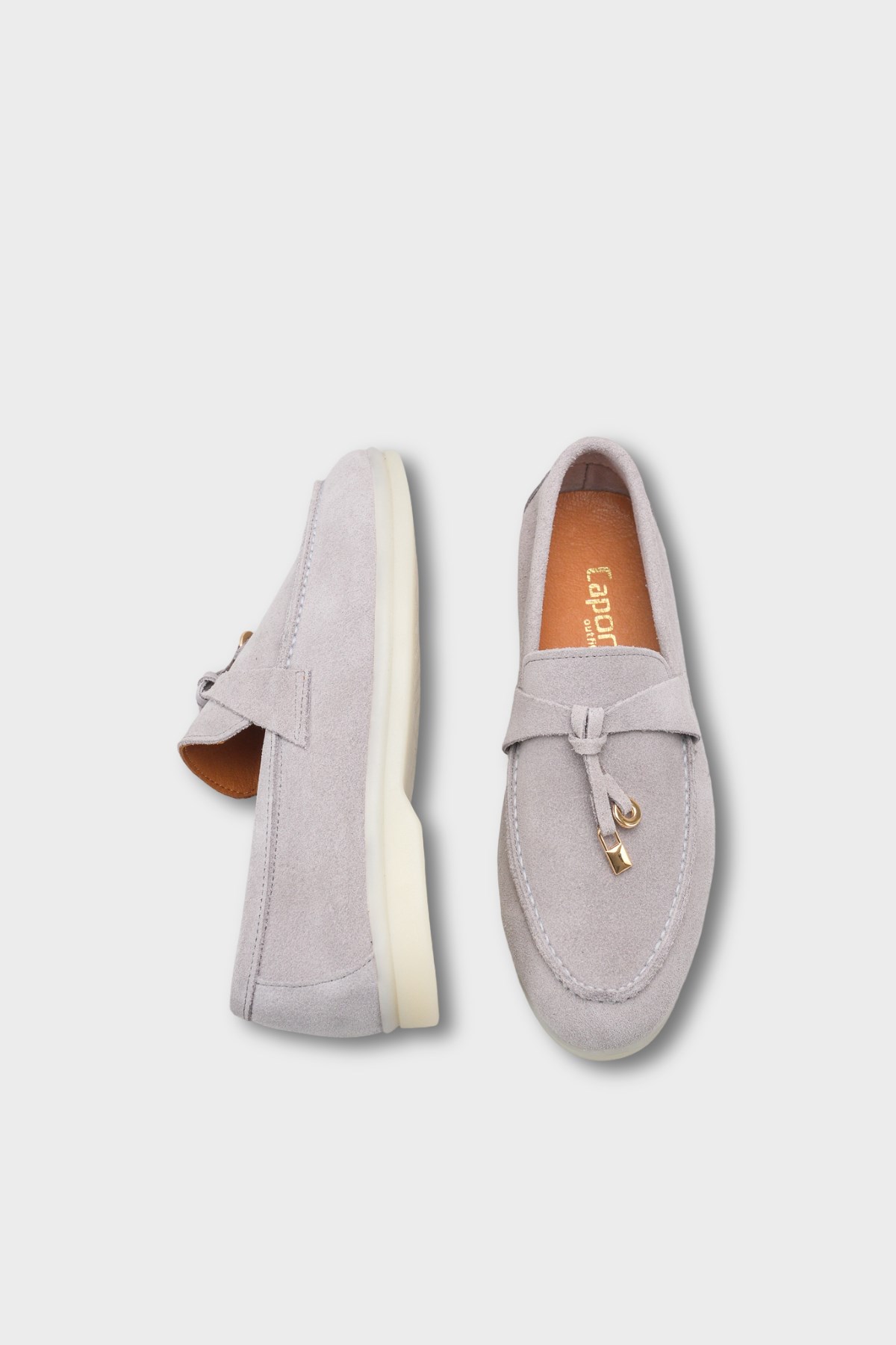 Capone Vikki Genuine Leather Women Light Grey Loafer