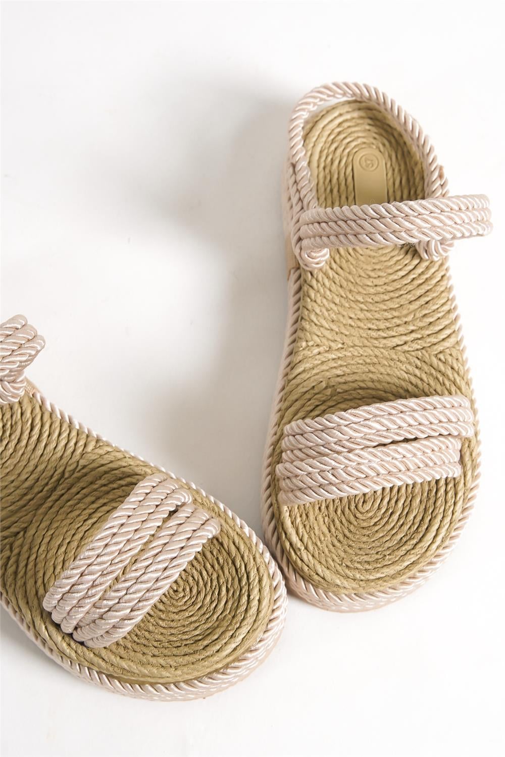 Capone Wedge Heel Corded Women Nude Slippers