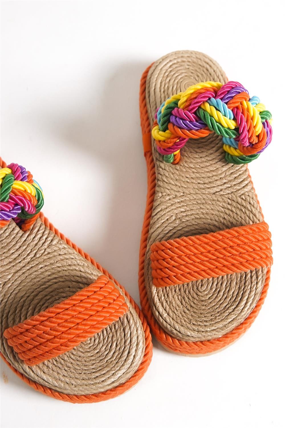 Capone Wedge Heel Corded Women Orange Slippers