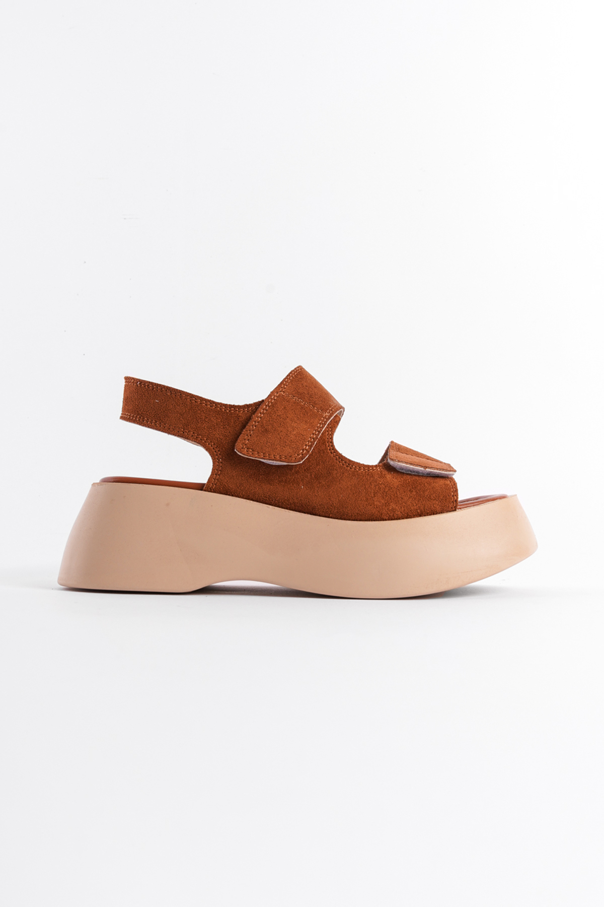 Capone Wedge Heel Double Velcro Strap Women Tab Sandals