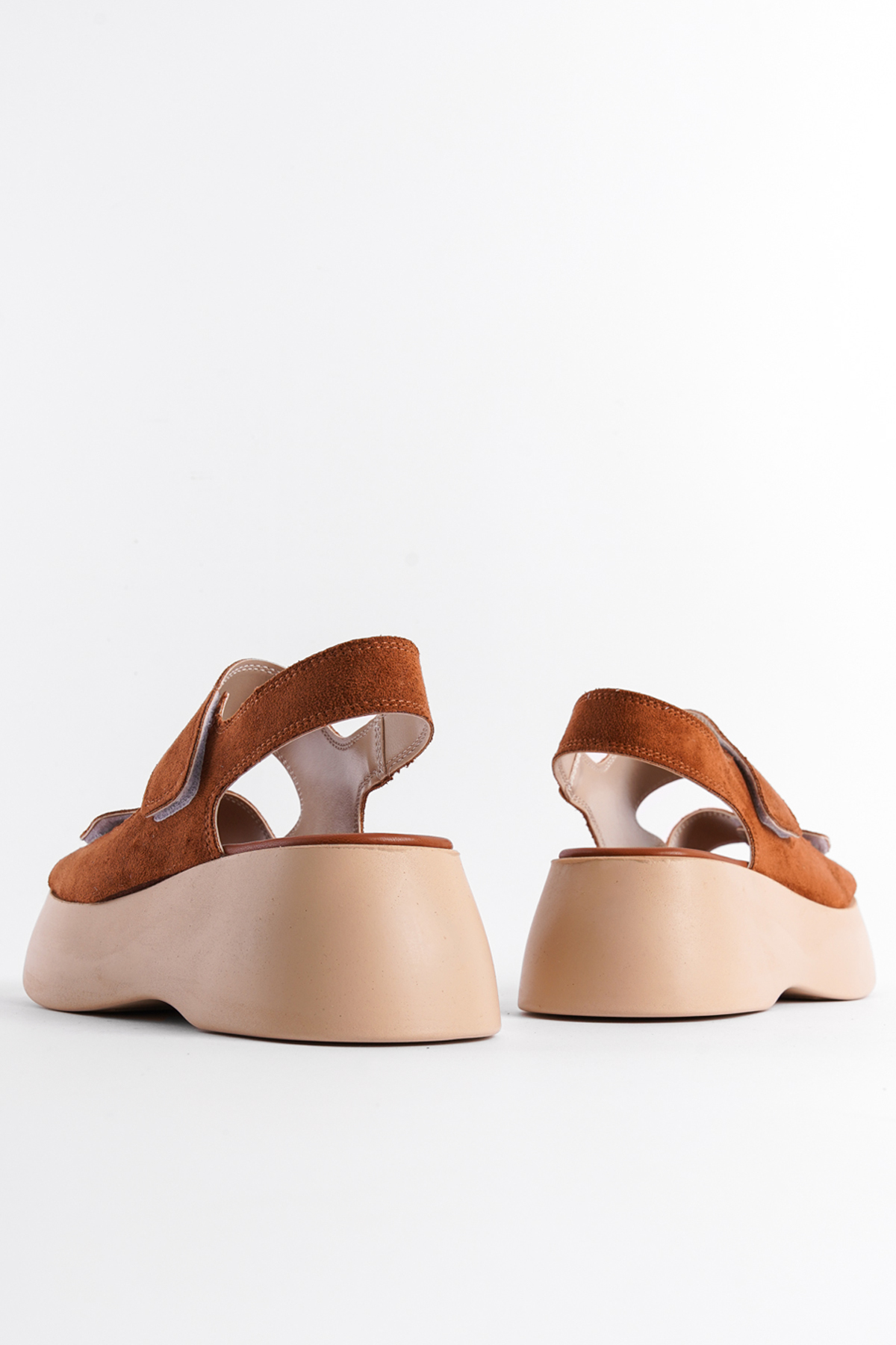 Capone Wedge Heel Double Velcro Strap Women Tab Sandals