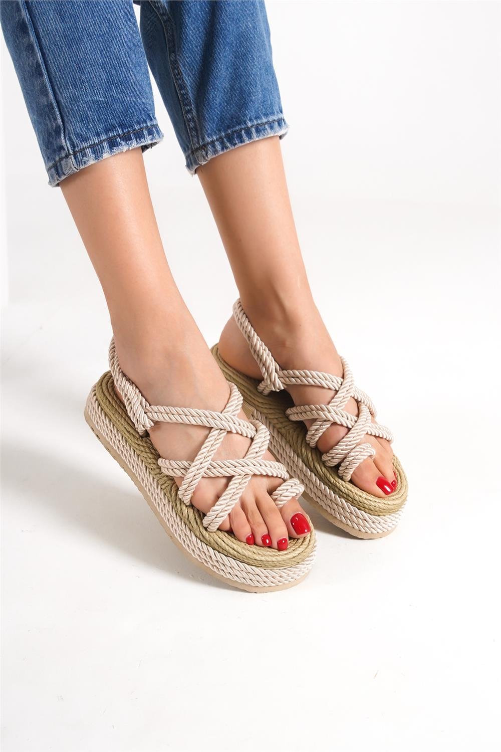 Capone Wedge Heel Rope Woman Sandals