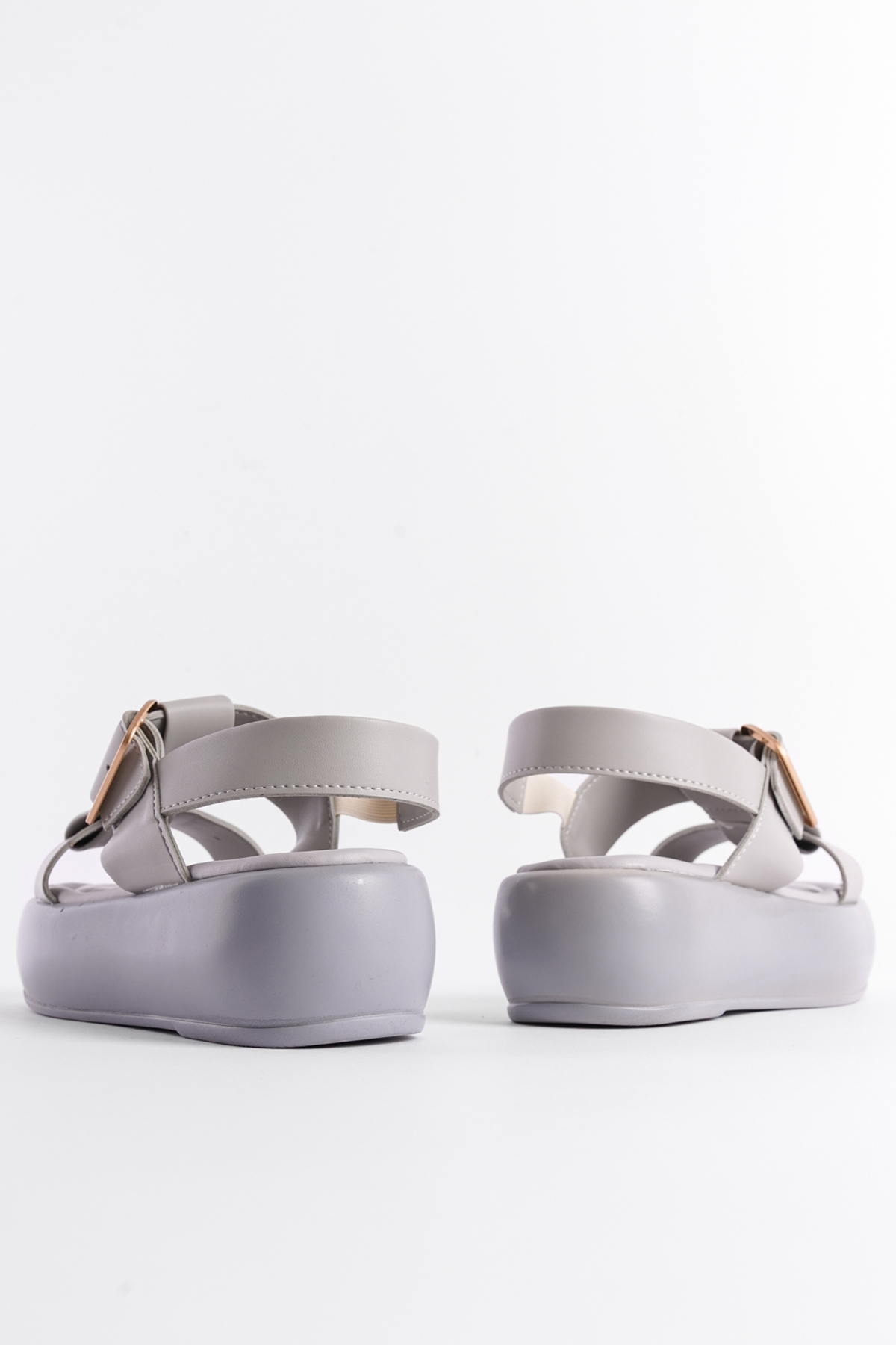 Capone Wedge Heeled Women Grey Sandals