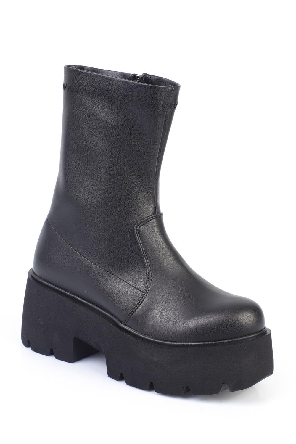 Capone Wedge Sole Women Black Boots