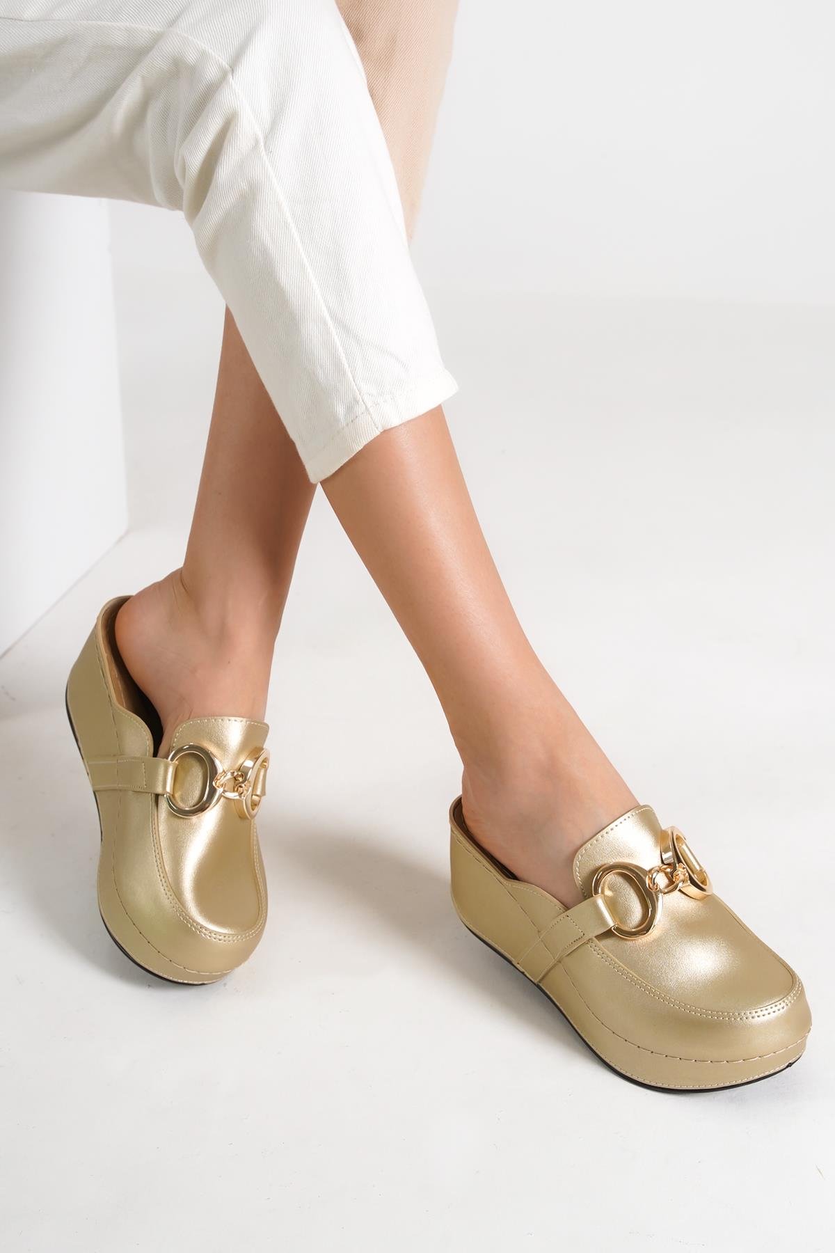 Capone  Women Gold Slingback Comfort Anatomical Sandals