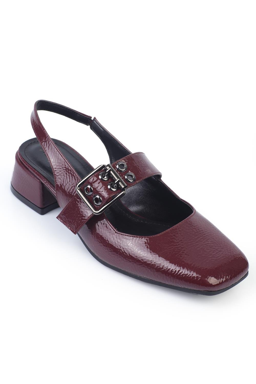 Capone Women Patent Burgundy Heeled Shoes