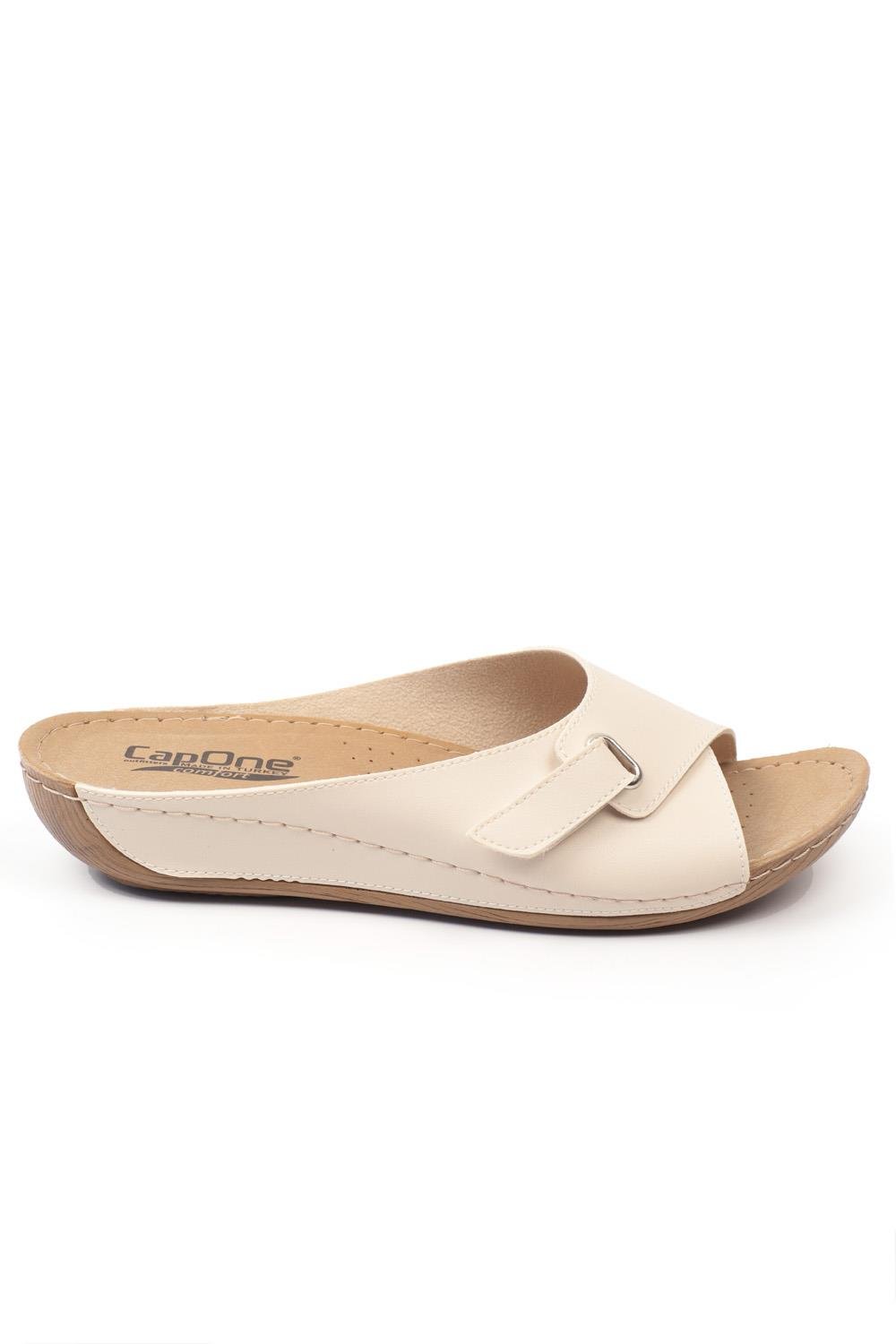 Capone Z0397 Women Beige Slide Comfort Anatomical Sandals
