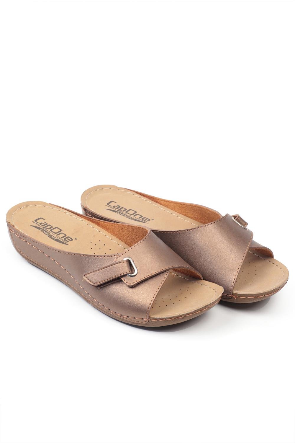 Capone Z0397 Women Copper Slide Comfort Anatomical Sandals