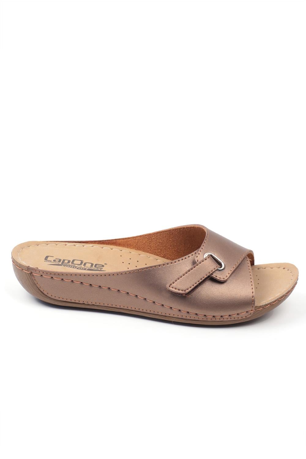 Capone Z0397 Women Copper Slide Comfort Anatomical Sandals