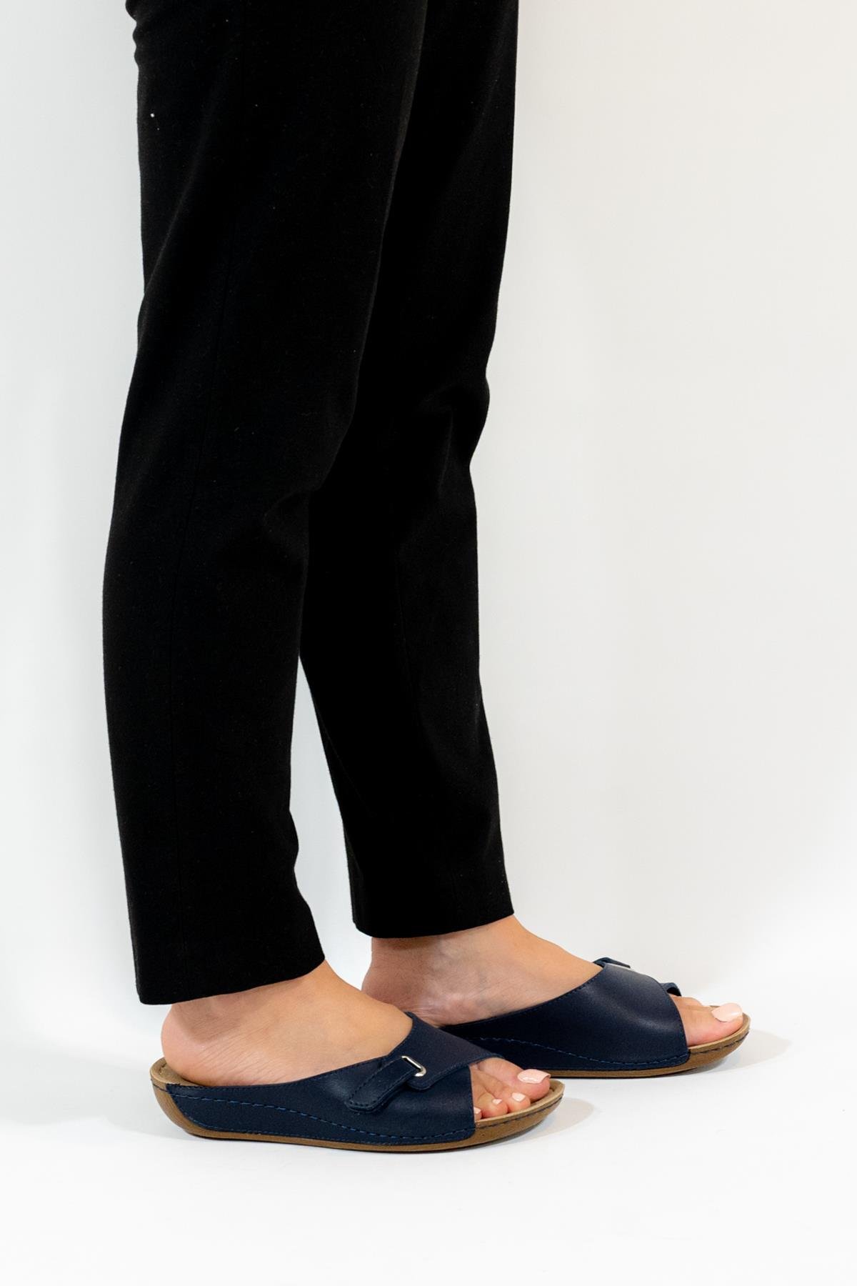 Capone Z0397 Women Navy Slide Comfort Anatomical Sandals