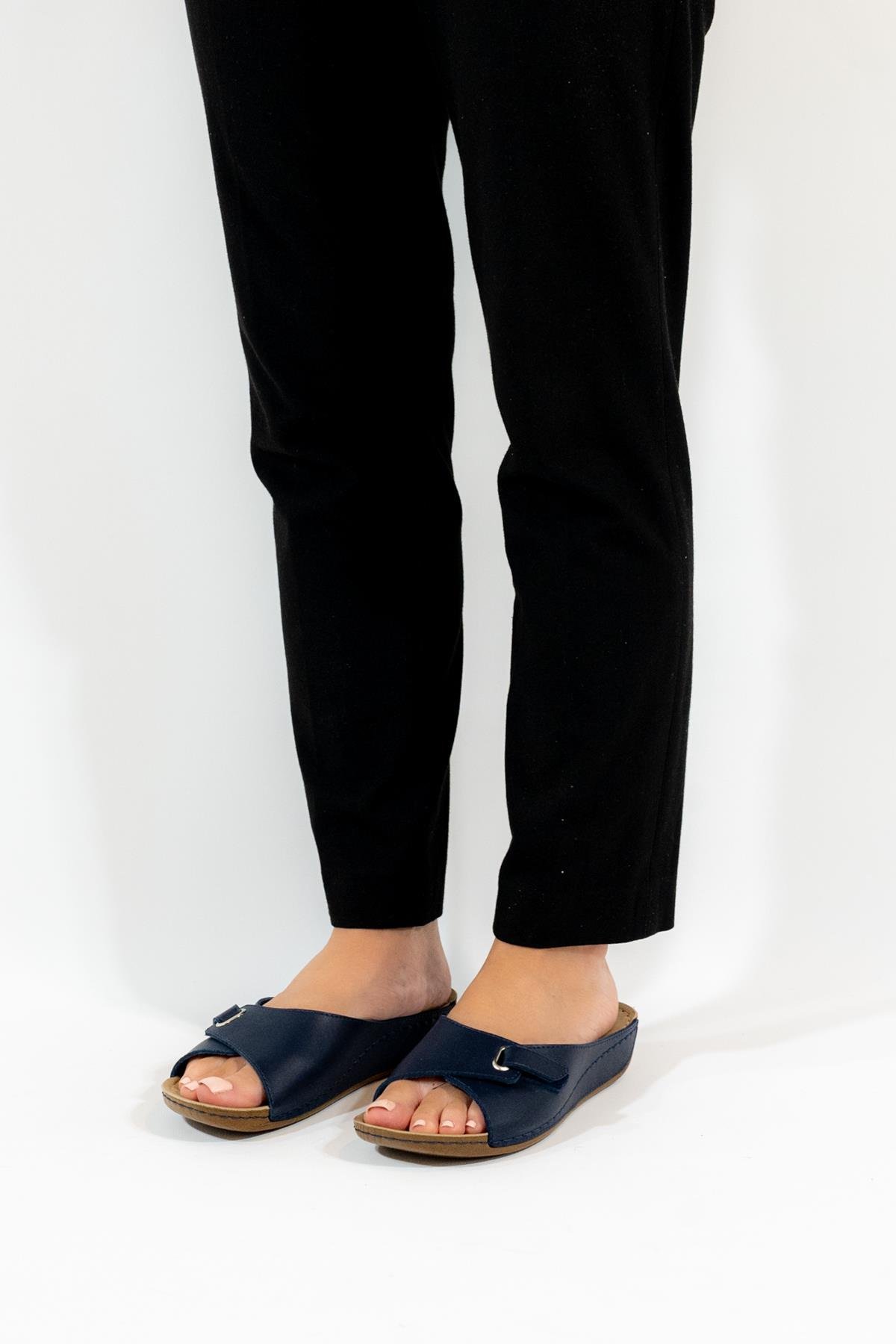 Capone Z0397 Women Navy Slide Comfort Anatomical Sandals