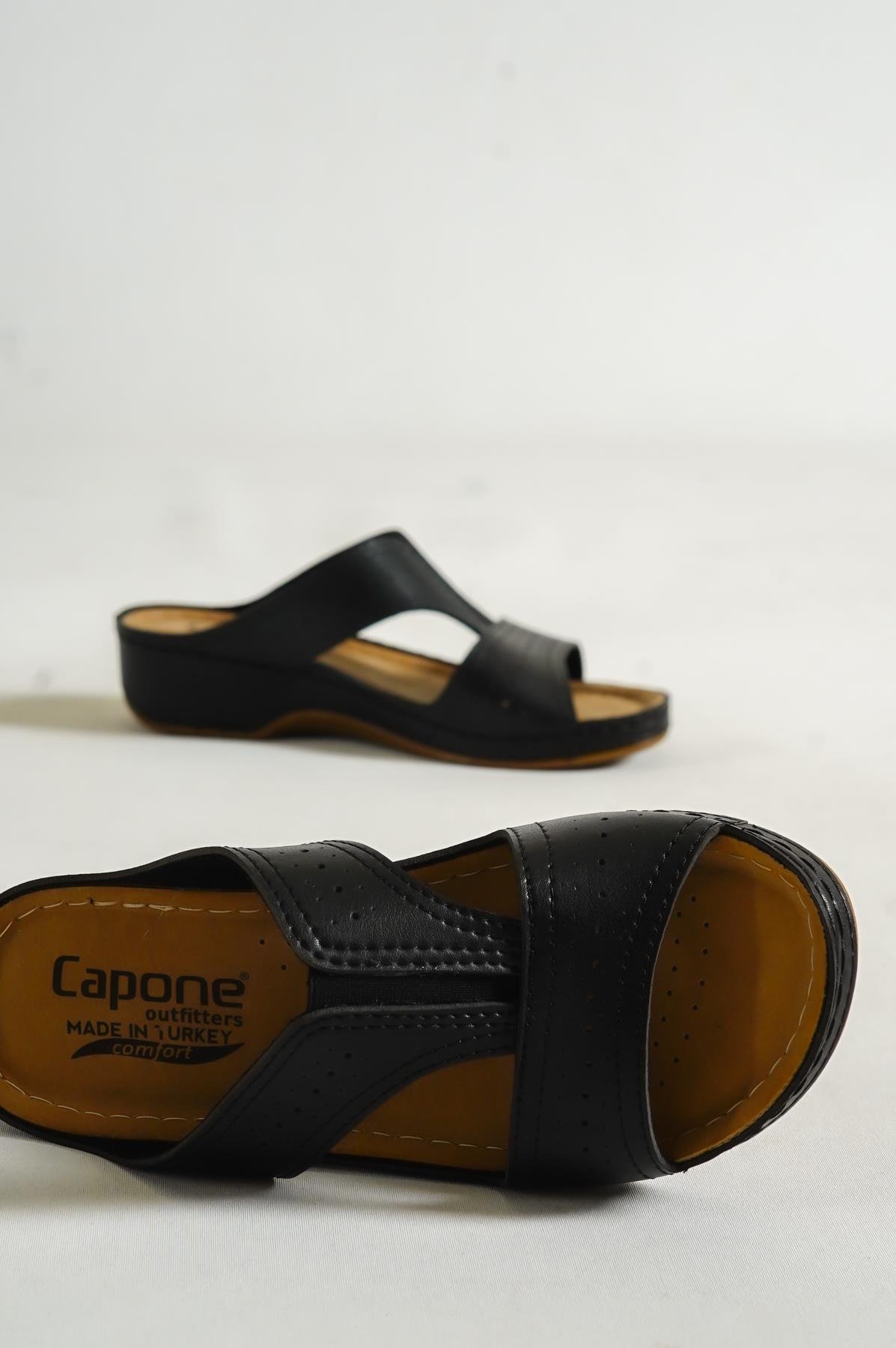 Capone Z0426 Women Black Slide Comfort Anatomical Sandals