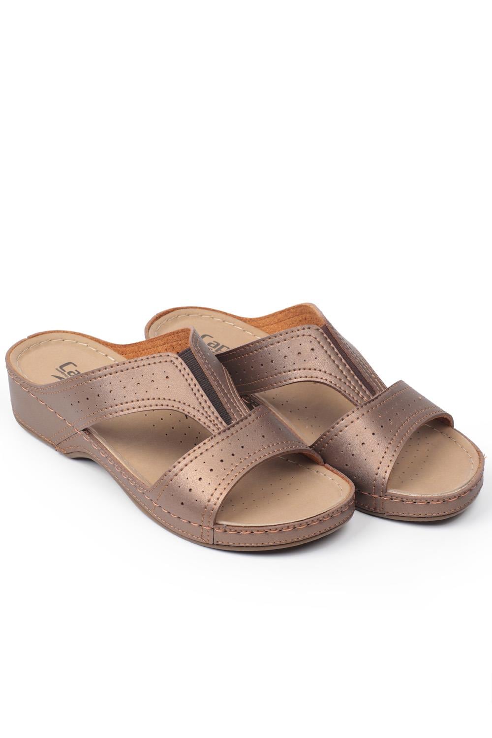 Capone Z0426 Women Copper Slide Comfort Anatomical Sandals