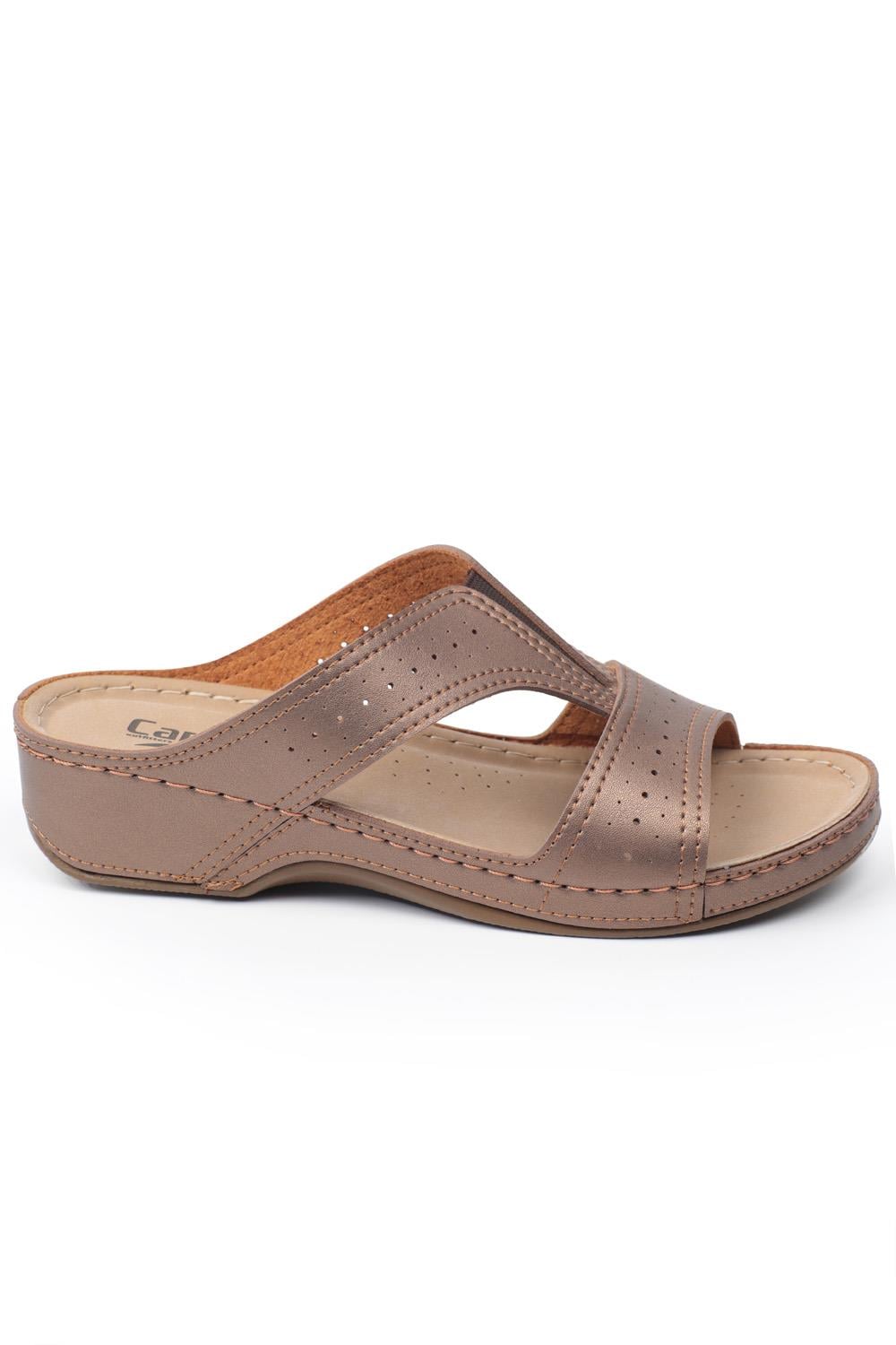 Capone Z0426 Women Copper Slide Comfort Anatomical Sandals