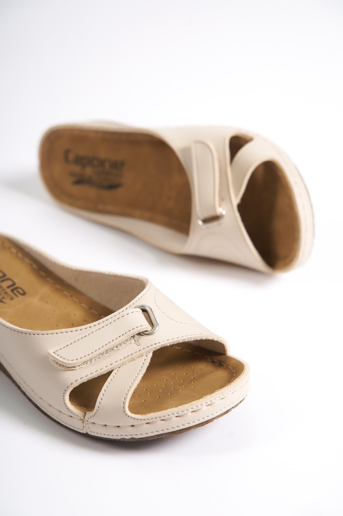 Capone Z0777 Women Beige Slide Comfort Anatomical Sandals
