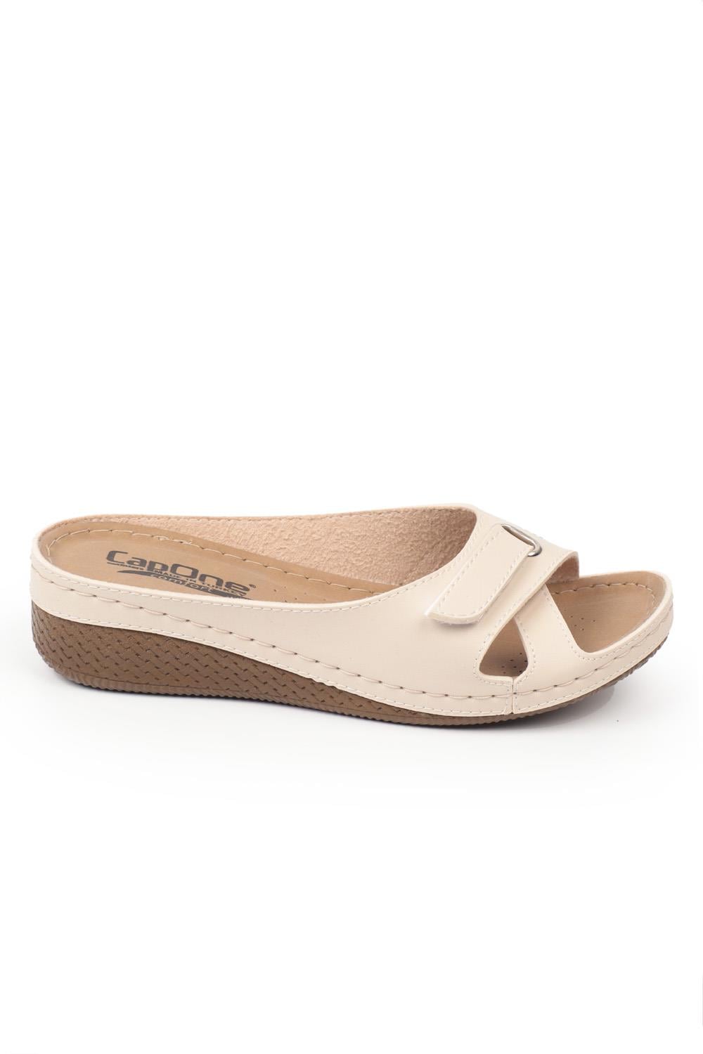 Capone Z0777 Women Beige Slide Comfort Anatomical Sandals