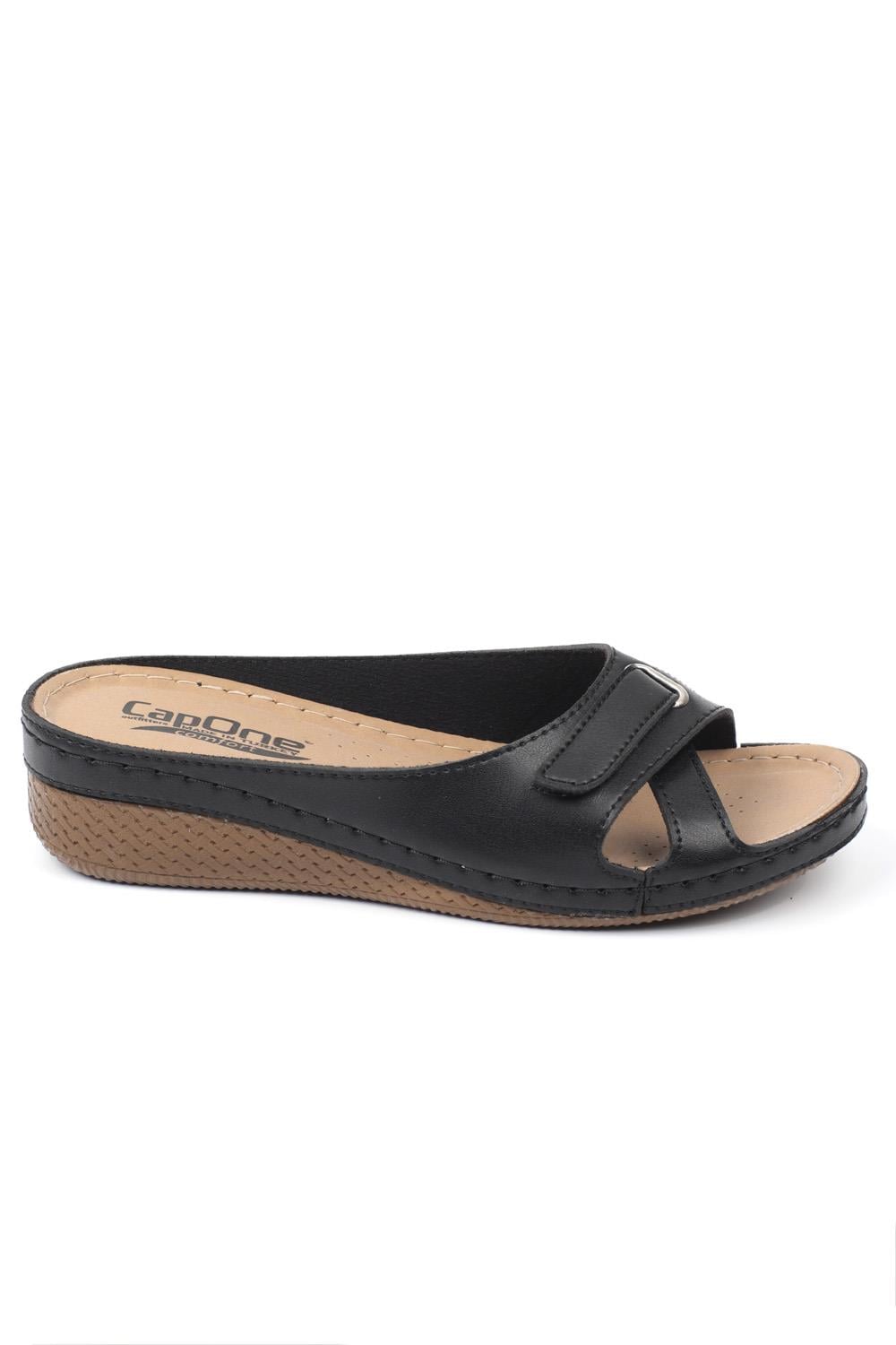 Capone Z0777 Women Black Slide Comfort Anatomical Sandals