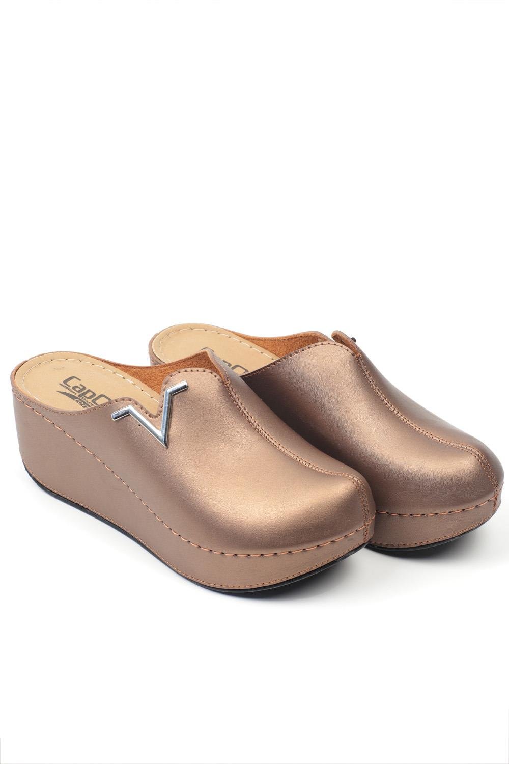 Capone Z6188 Women Copper Platform V Clip Accessory Clog Sandals