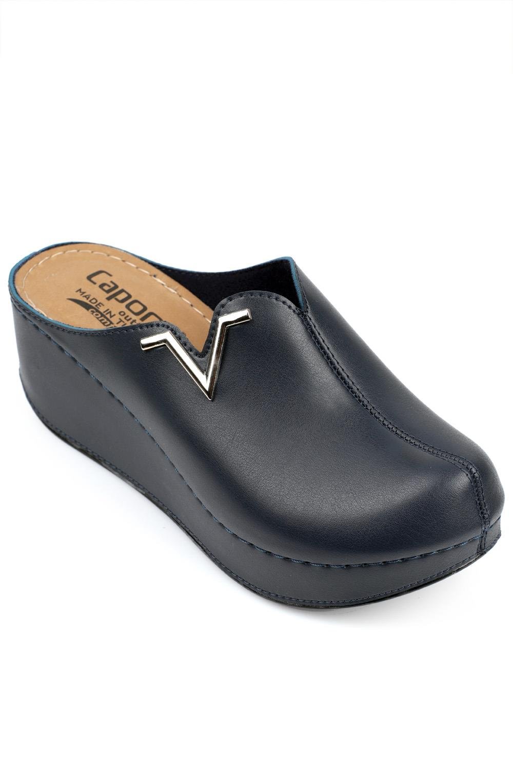 Capone Z6188 Women Navy Platform V Clip Accessory Clog Sandals
