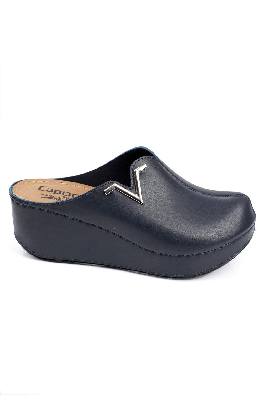 Capone Z6188 Women Navy Platform V Clip Accessory Clog Sandals