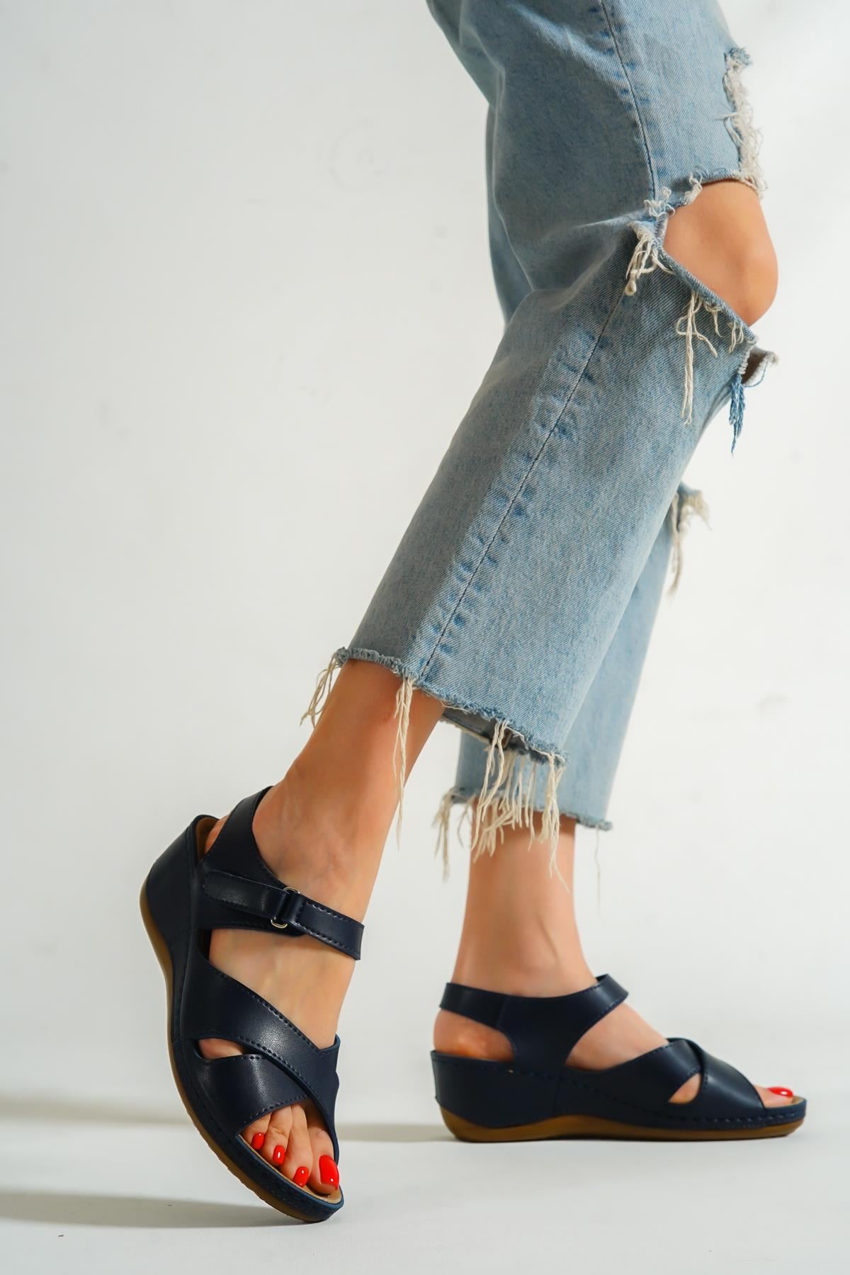 Capone Z6312 Women Navy Comfort Anatomical Sandals
