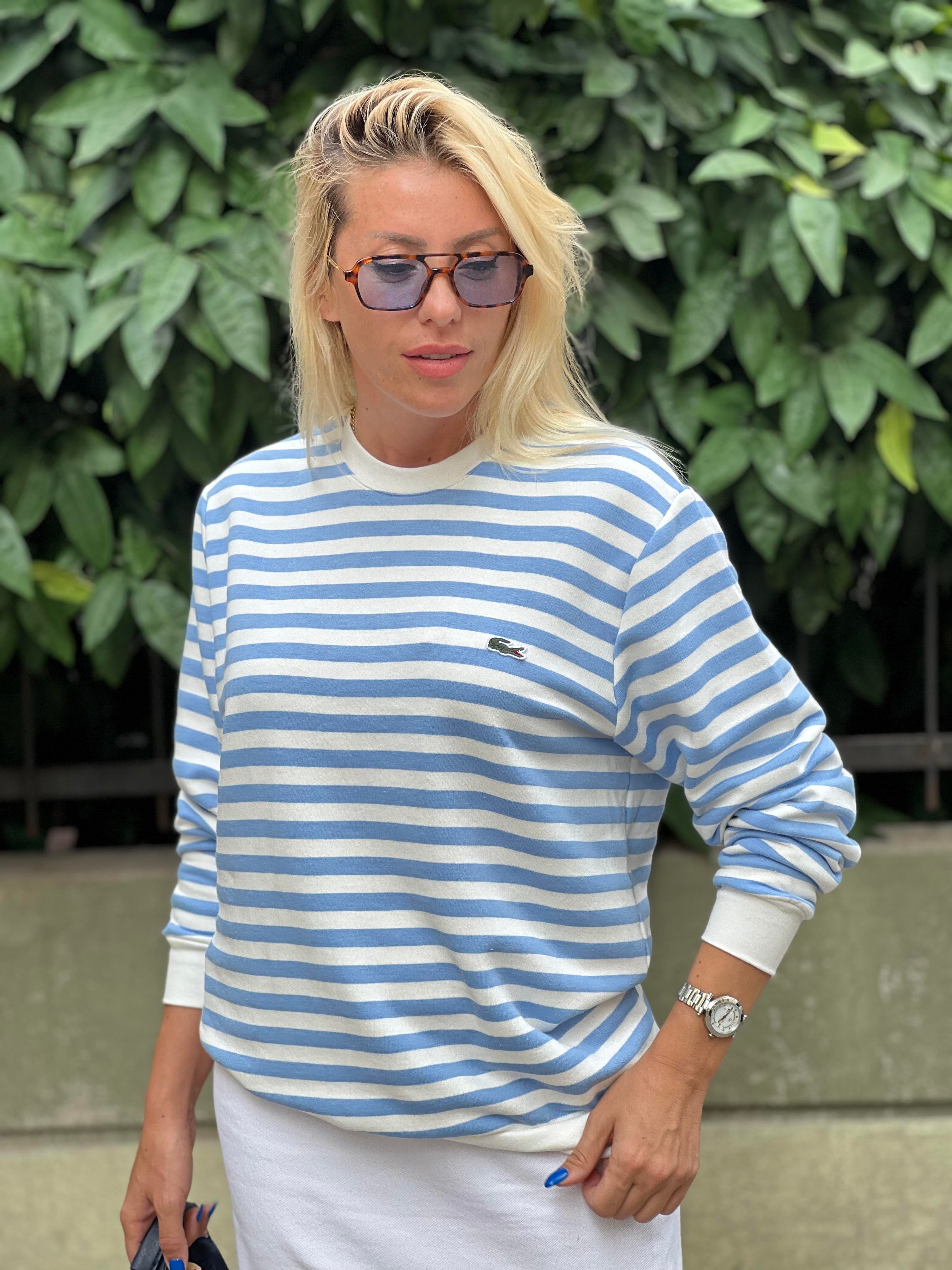 Açık mavi çizgili orj sweat 