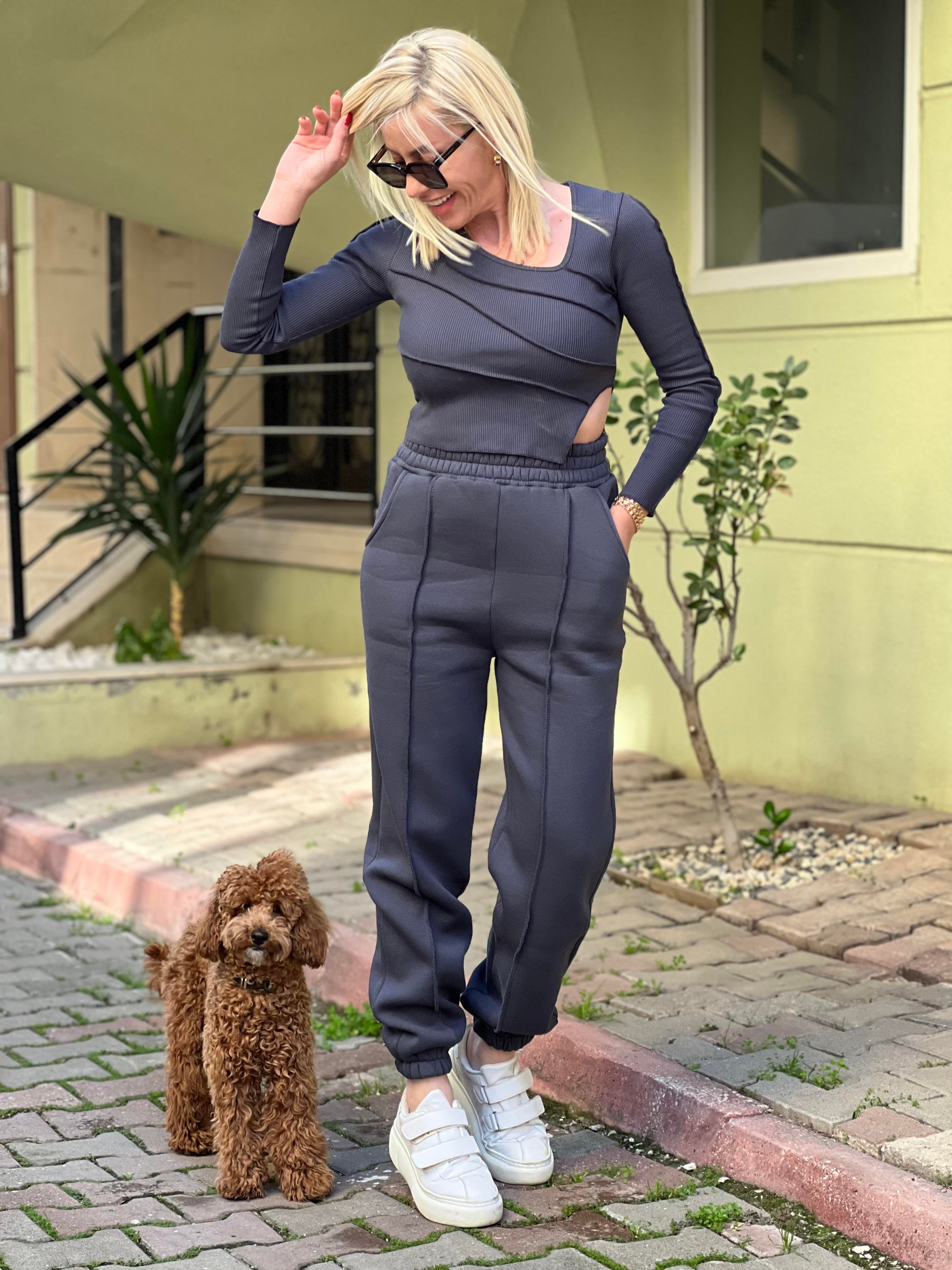 ANTRASİT 3 İPLİK EŞOFMAN