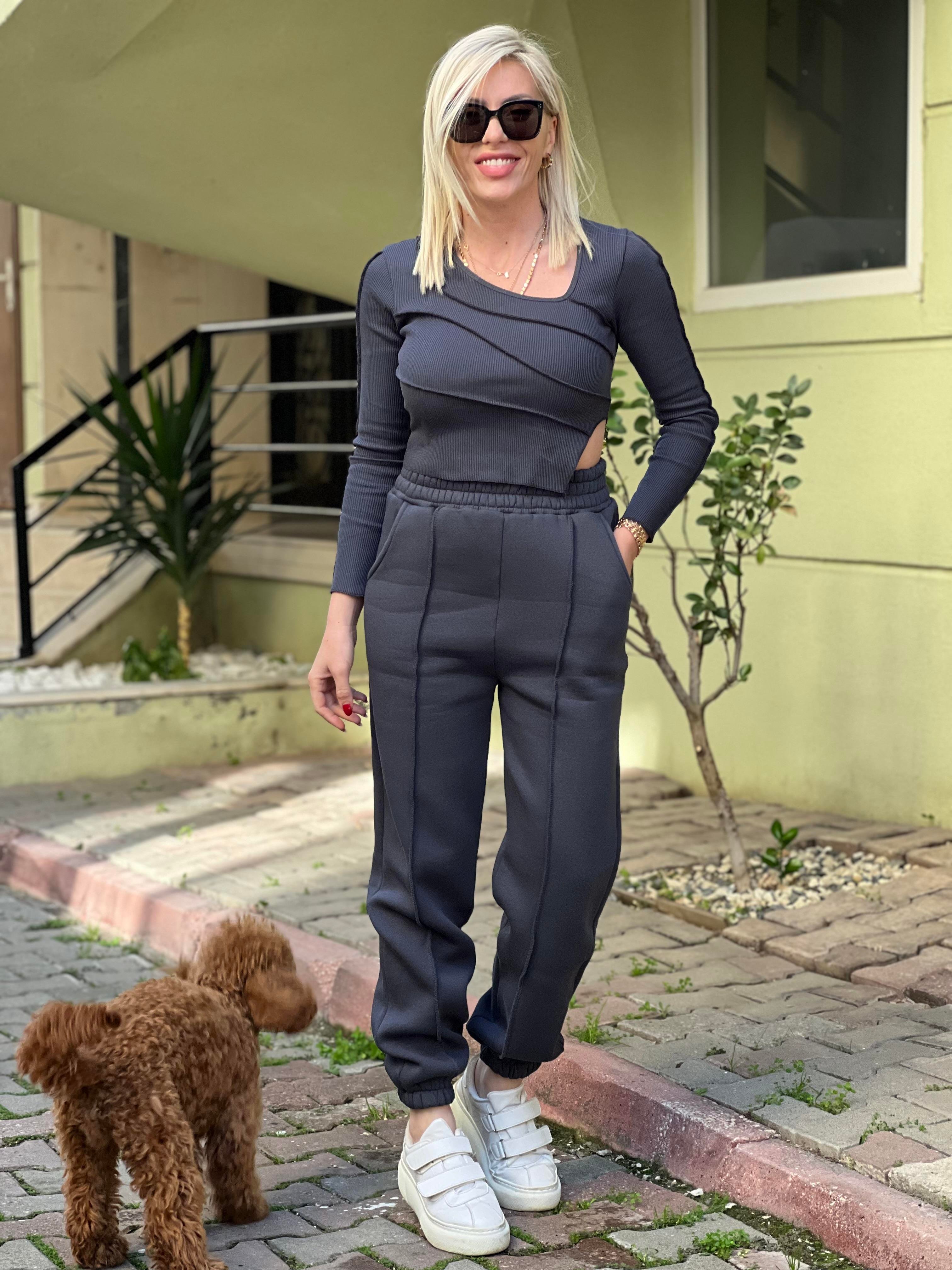 ANTRASİT 3 İPLİK EŞOFMAN