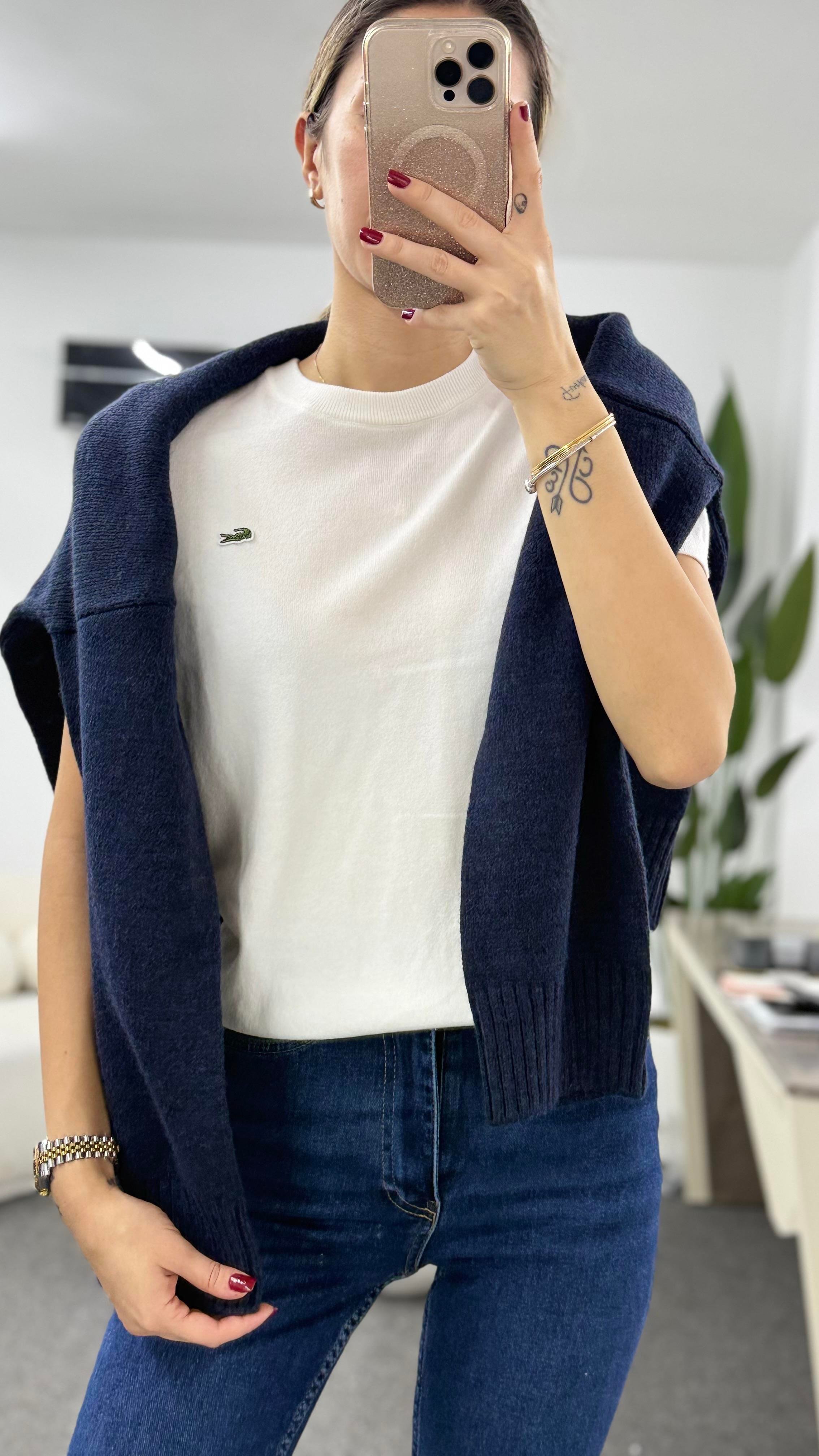 BELİS BEYAZ KISA KOLLU TRİKO KAZAK