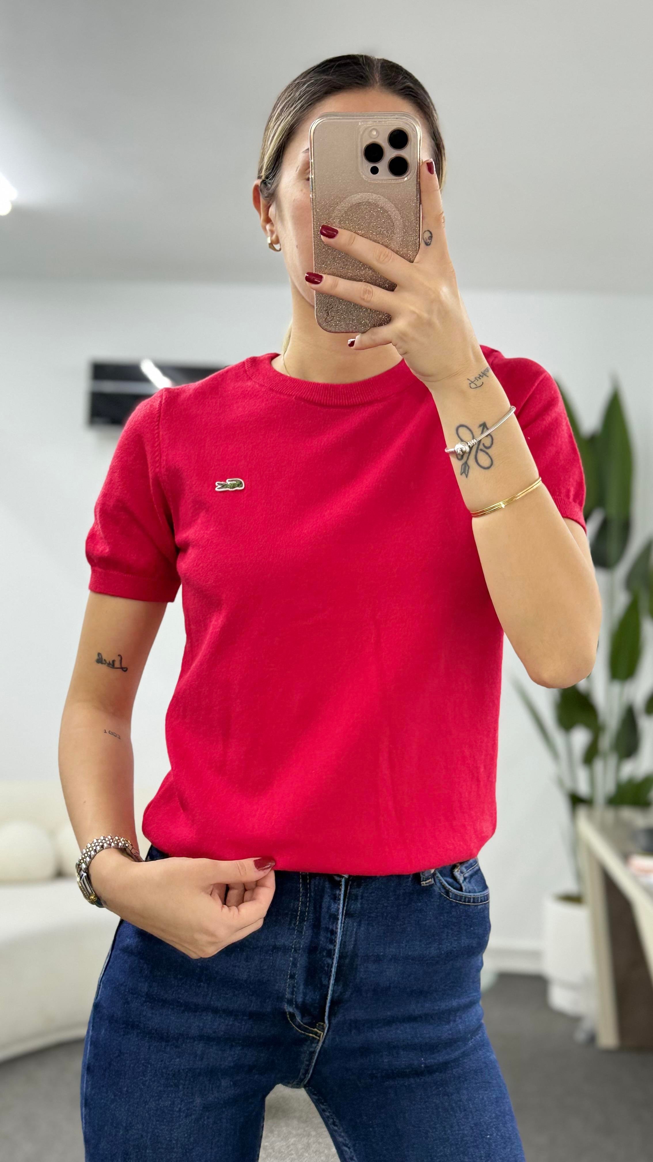 BELİS KIRMIZI KISA KOLLU TRİKO KAZAK