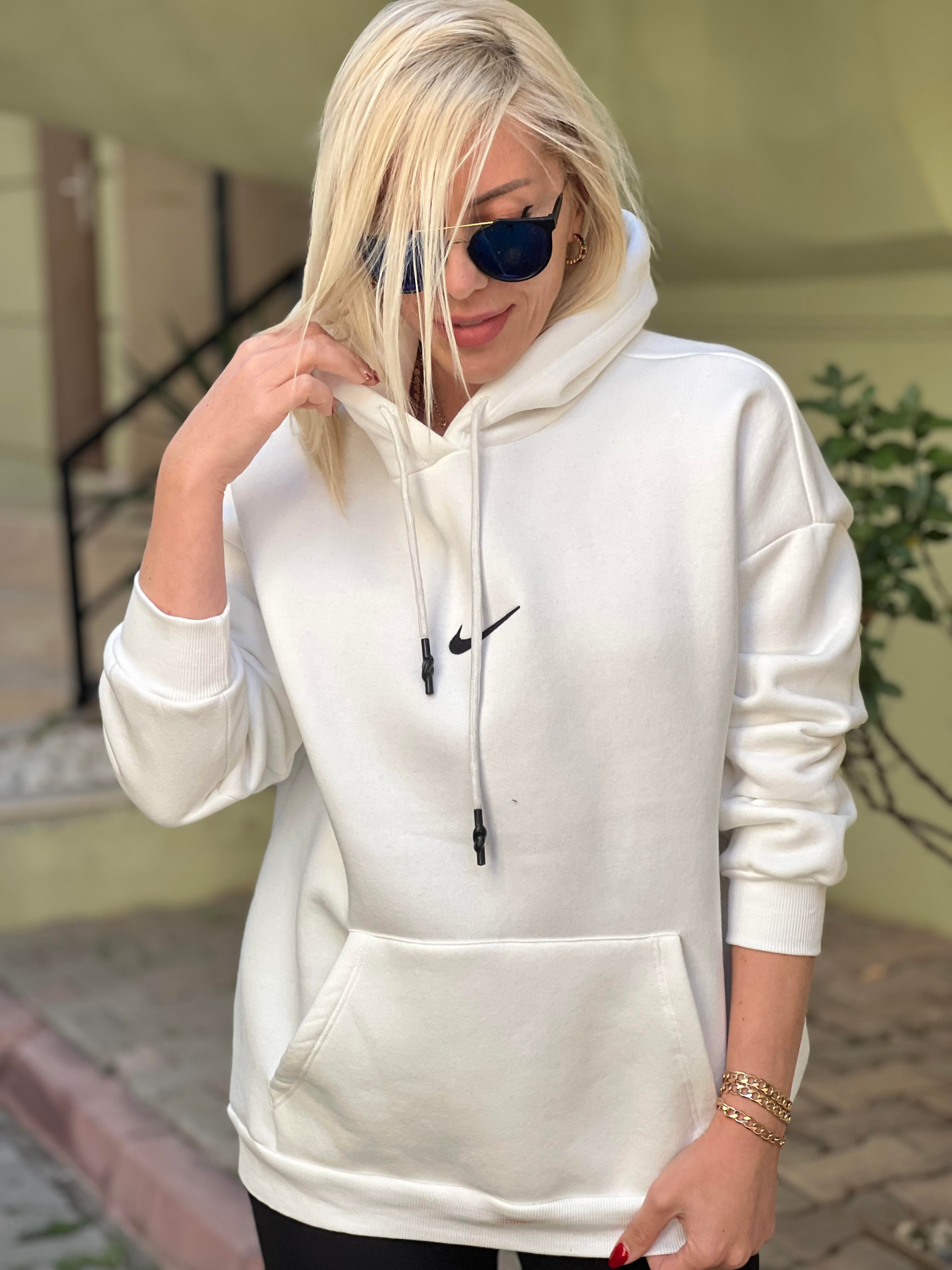 BEYAZ KAPŞONLU SWEAT